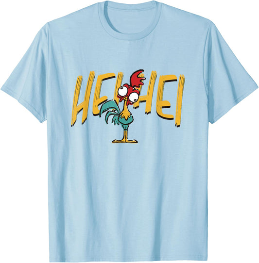 Disney Moana Cute HEI HEI Look Drawn Big Chest Poster T-Shirt - T-Shirt | Light Blue