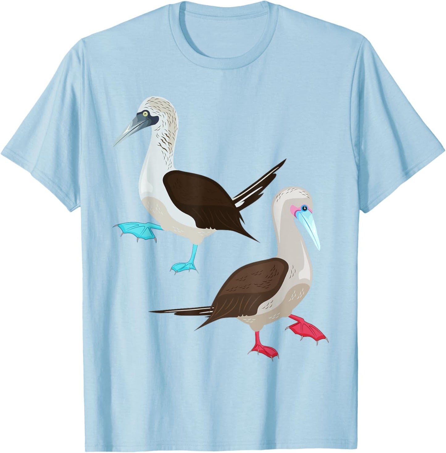 Blue and Red Footed Booby Bird T-Shirt - T-Shirt | Light Blue