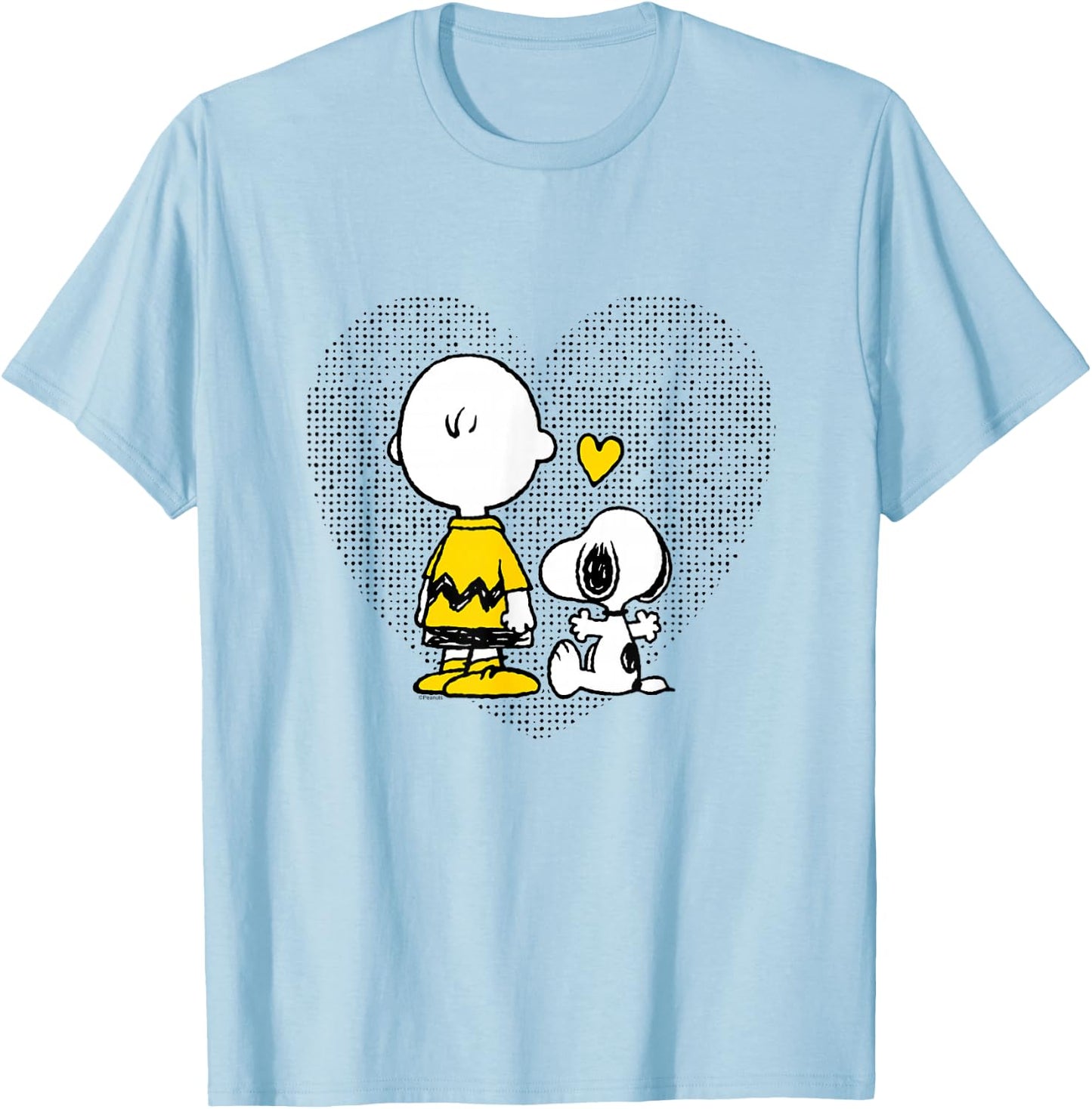 Peanuts Charlie Brown Snoopy Dot Heart T-Shirt - T-Shirt | Light Blue