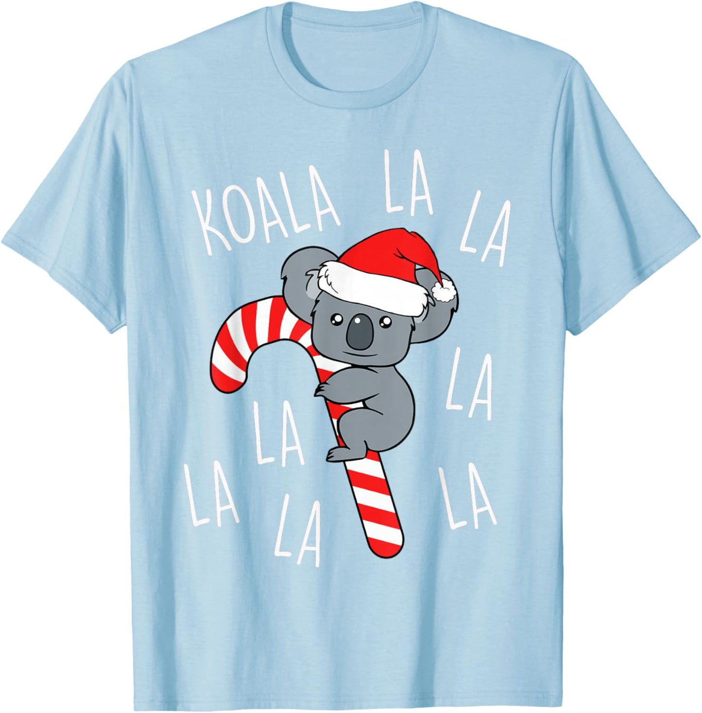 Koala La La La - Aussie Xmas Pun Funny Australian Christmas T-Shirt - T-Shirt | Light Blue