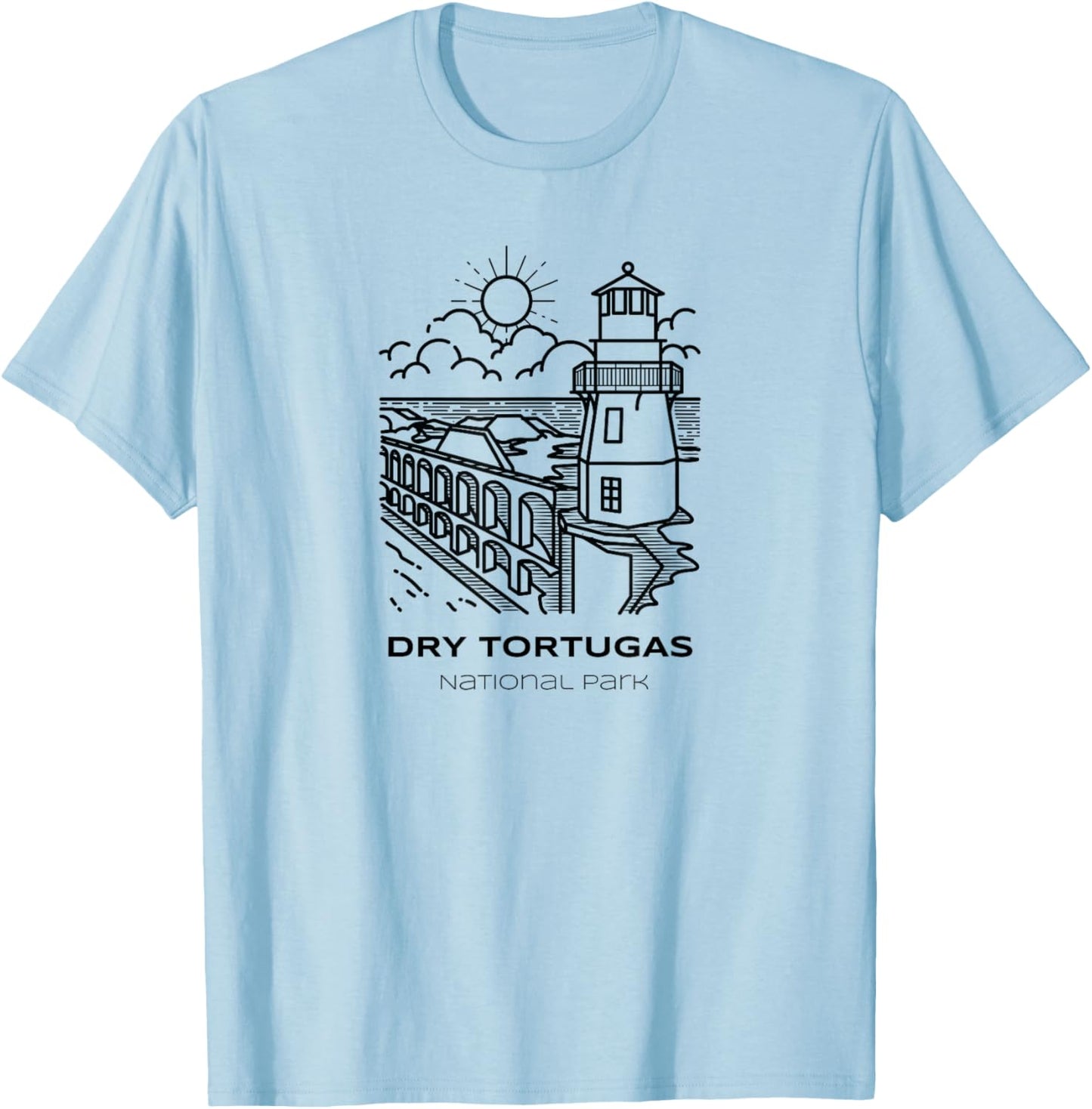 Vintage Dry Tortugas National Park Hike T-Shirt - T-Shirt | Light Blue