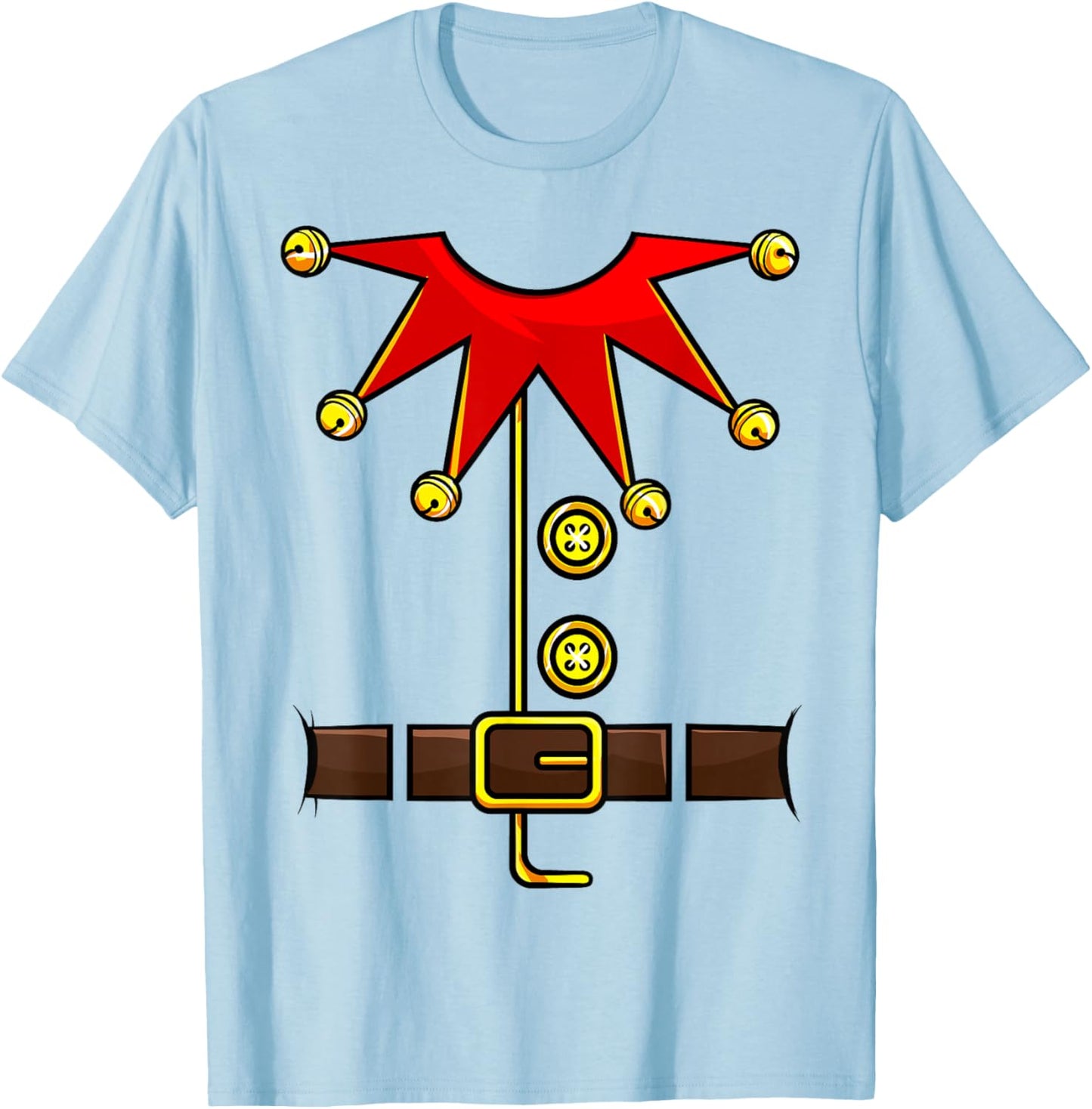 Elf Costume Novelty Christmas Men Women Kids Boys Girls T-Shirt - T-Shirt | Light Blue