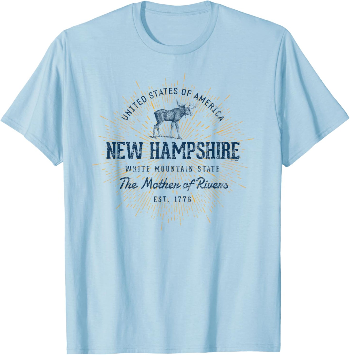 Retro Vintage State of New Hampshire T-Shirt - T-Shirt | Light Blue