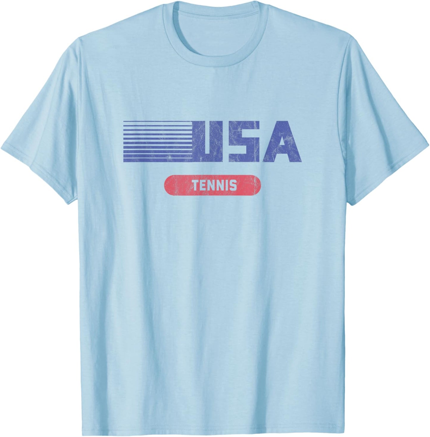 Retro USA 2020 Team American Tennis Vintage T-Shirt - T-Shirt | Light Blue