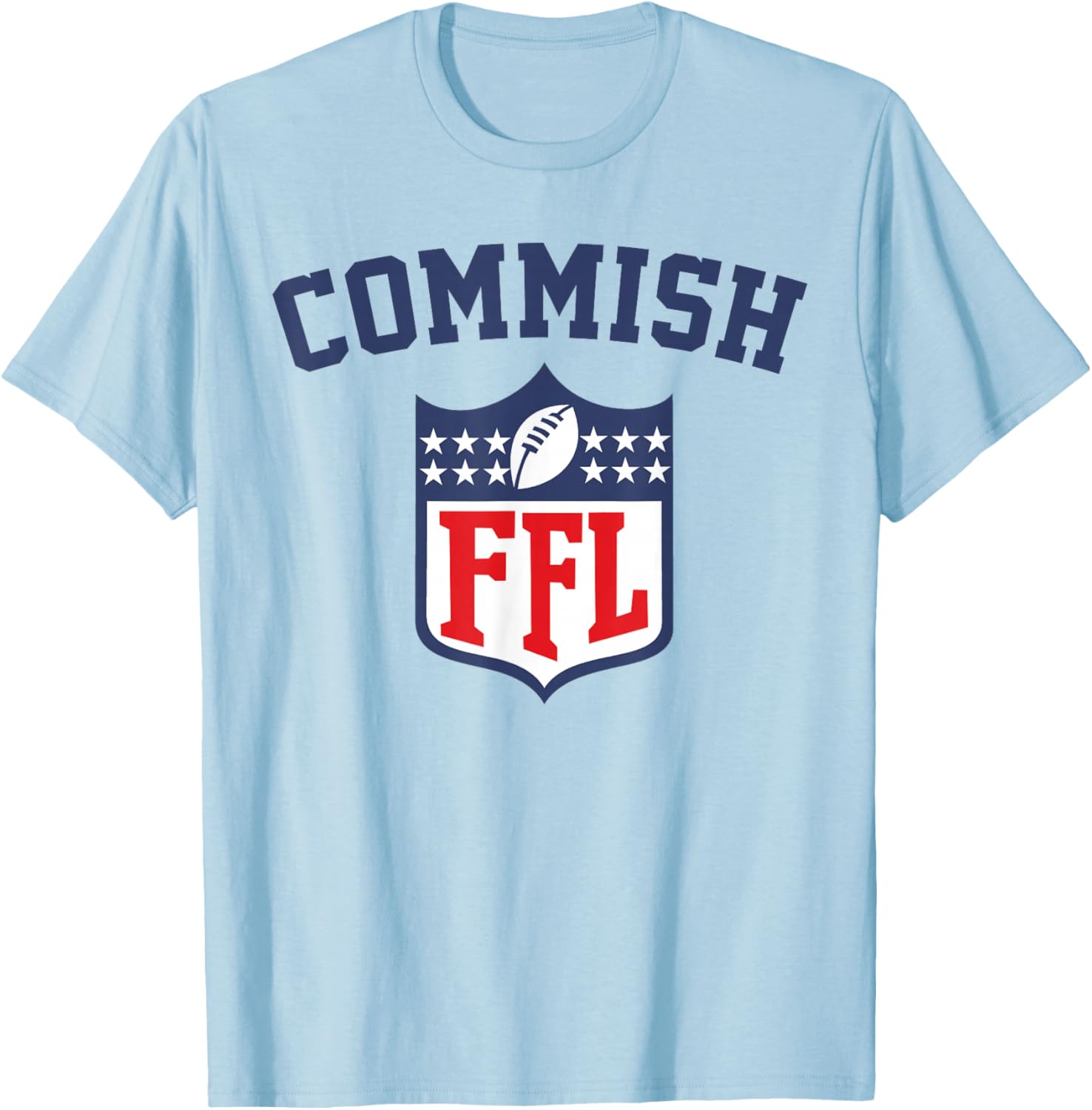 Commish Fantasy Football Commissioner T-Shirt - T-Shirt | Light Blue