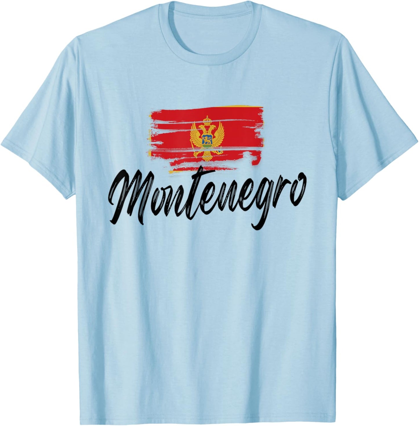 Montenegro Flag Montenegrin Montenegro Pride Heart T-Shirt - T-Shirt | Light Blue