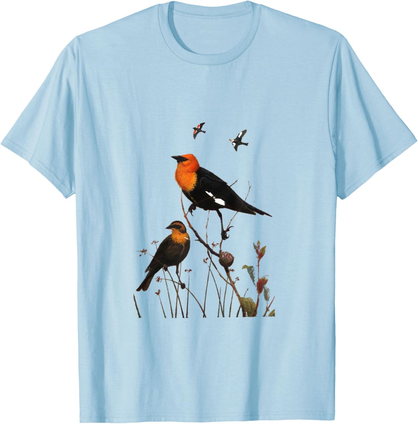 Yellow-Headed Blackbird T-Shirt - T-Shirt | Light Blue