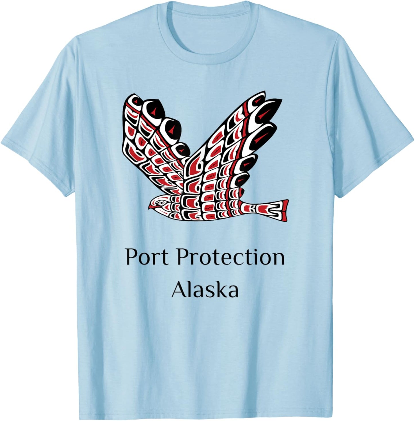 Alaska Port Protection Red Tail Hawk Native American Indian T-Shirt - T-Shirt | Light Blue