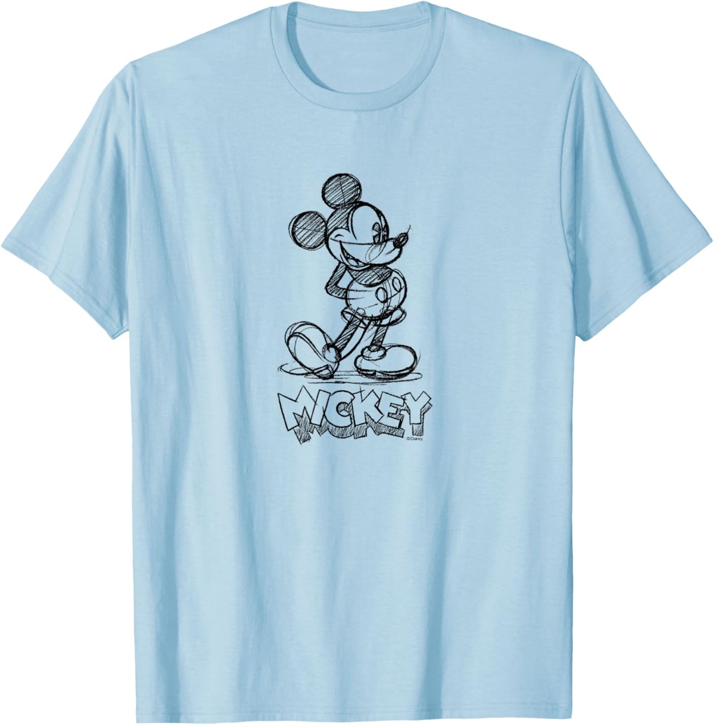 Mickey Mouse Sketch T-Shirt - T-Shirt | Light Blue