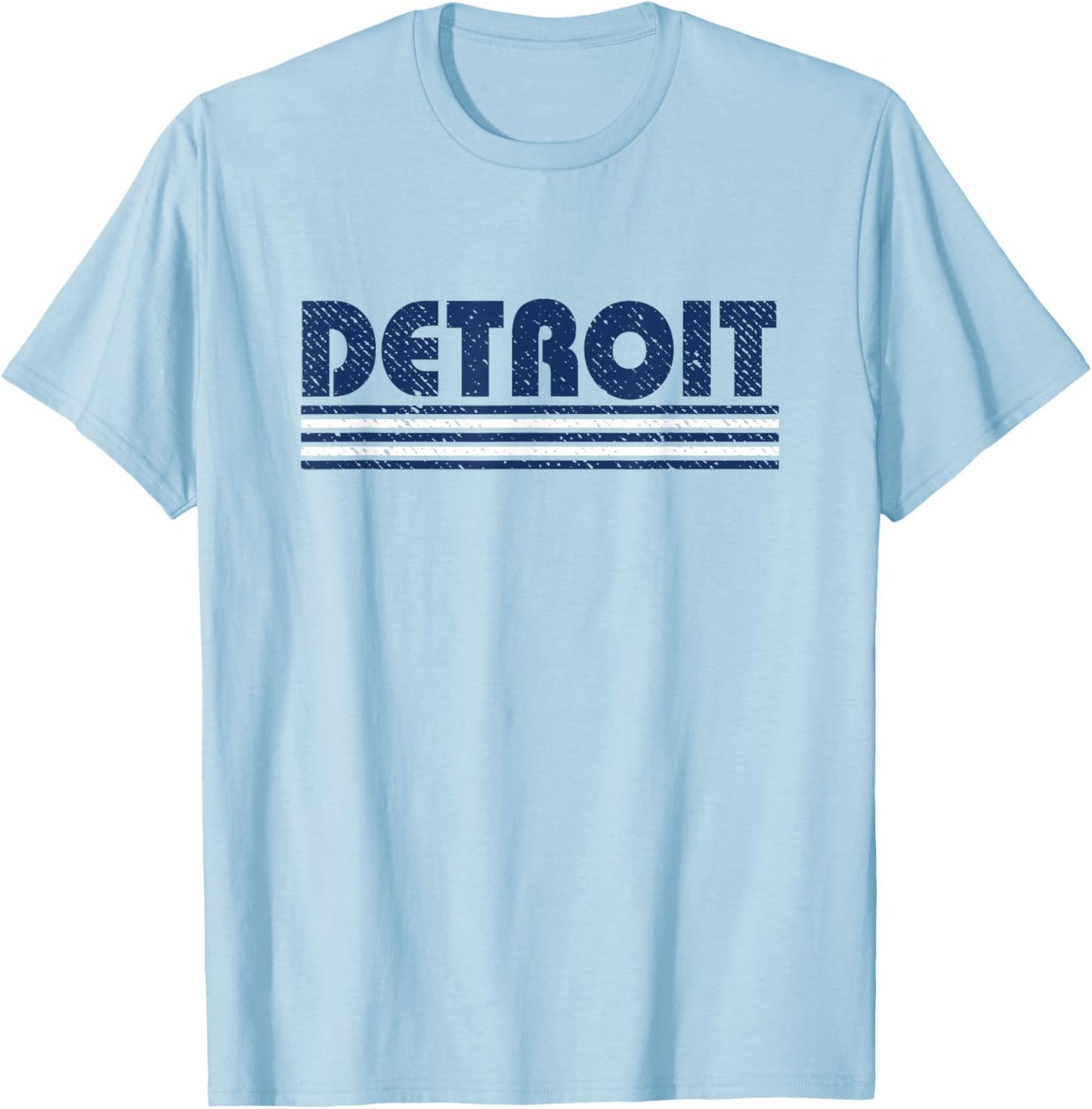 Detroit Vintage 80s Retro Style Orange T-Shirt - T-Shirt | Light Blue