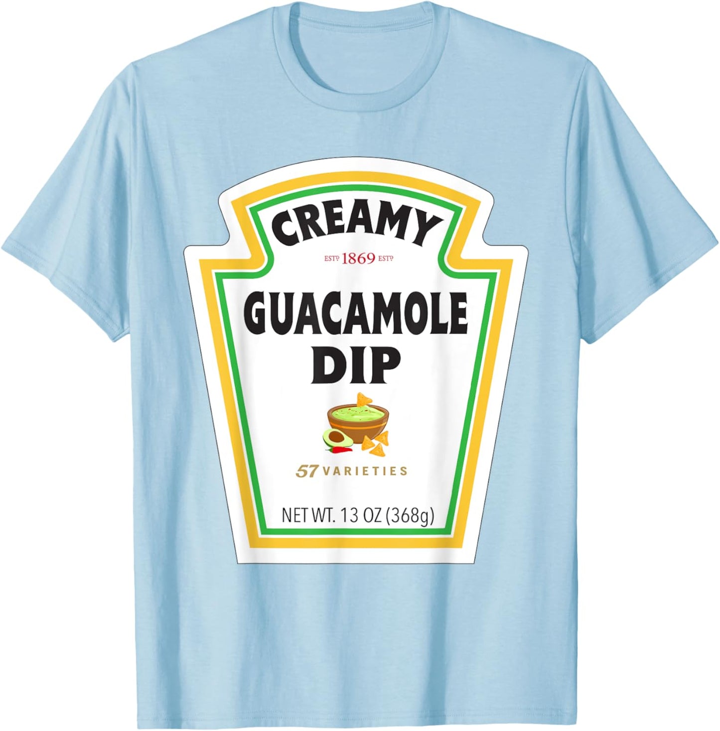 Creamy Avocado Sauce Bottle Label Funny Halloween Costume T-Shirt - T-Shirt | Light Blue