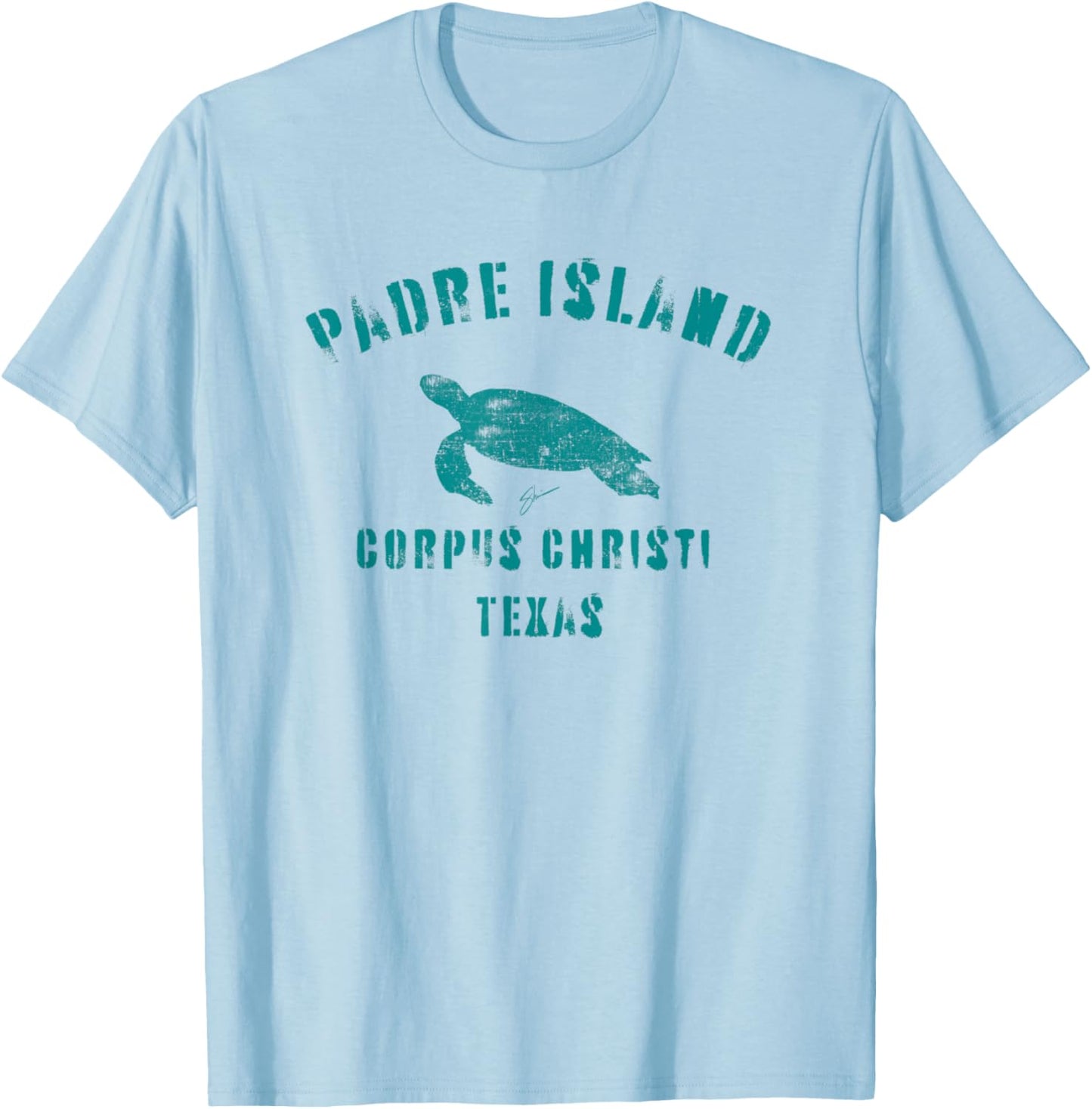 Padre Island Corpus Christi (Distressed) T-Shirt - T-Shirt | Light Blue