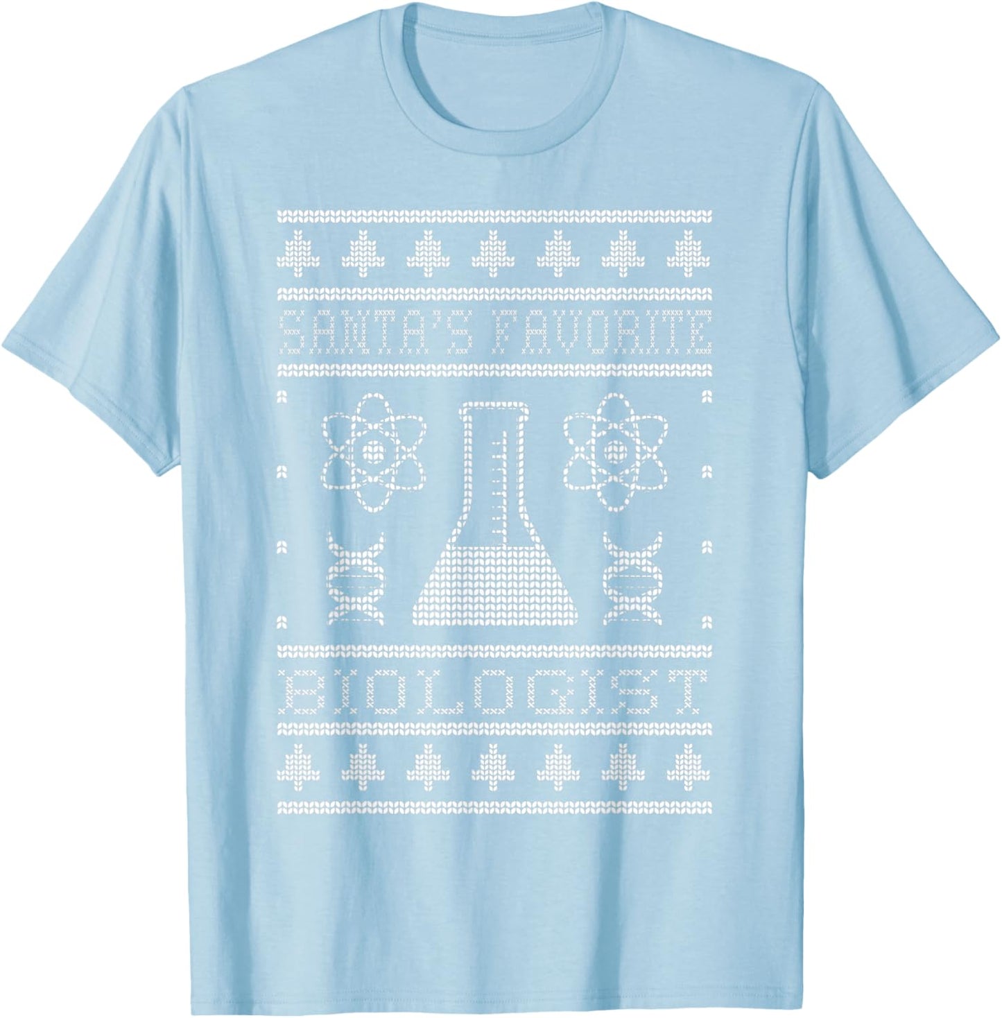 Santa's Favorite Biologist Christmas Biology Science Lover T-Shirt - T-Shirt | Light Blue