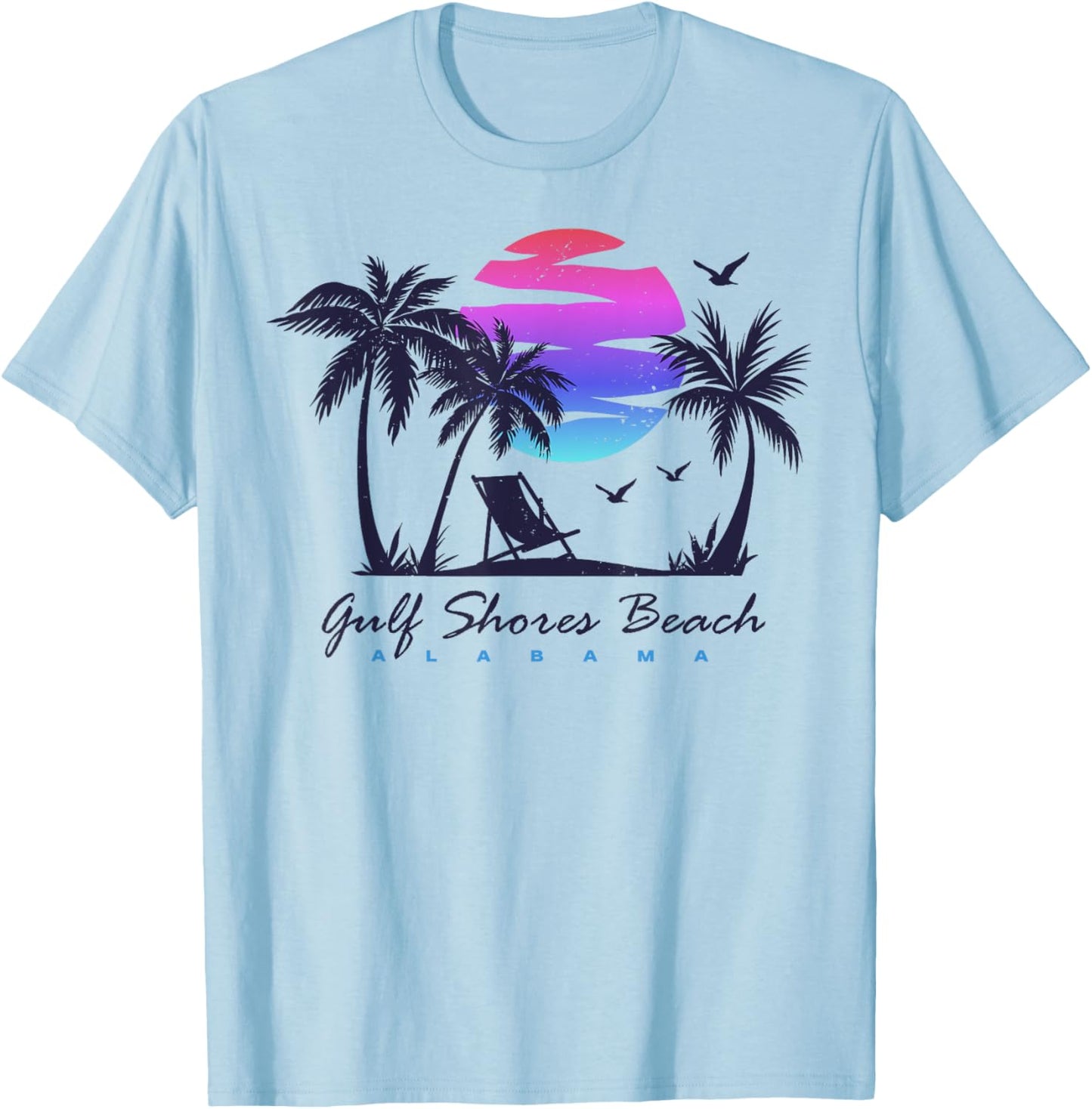 GULF SHORES BEACH ALABAMA Spring Break Vacation Trip Vintage Men Women Girls Kids T-Shirt - T-Shirt | Light Blue