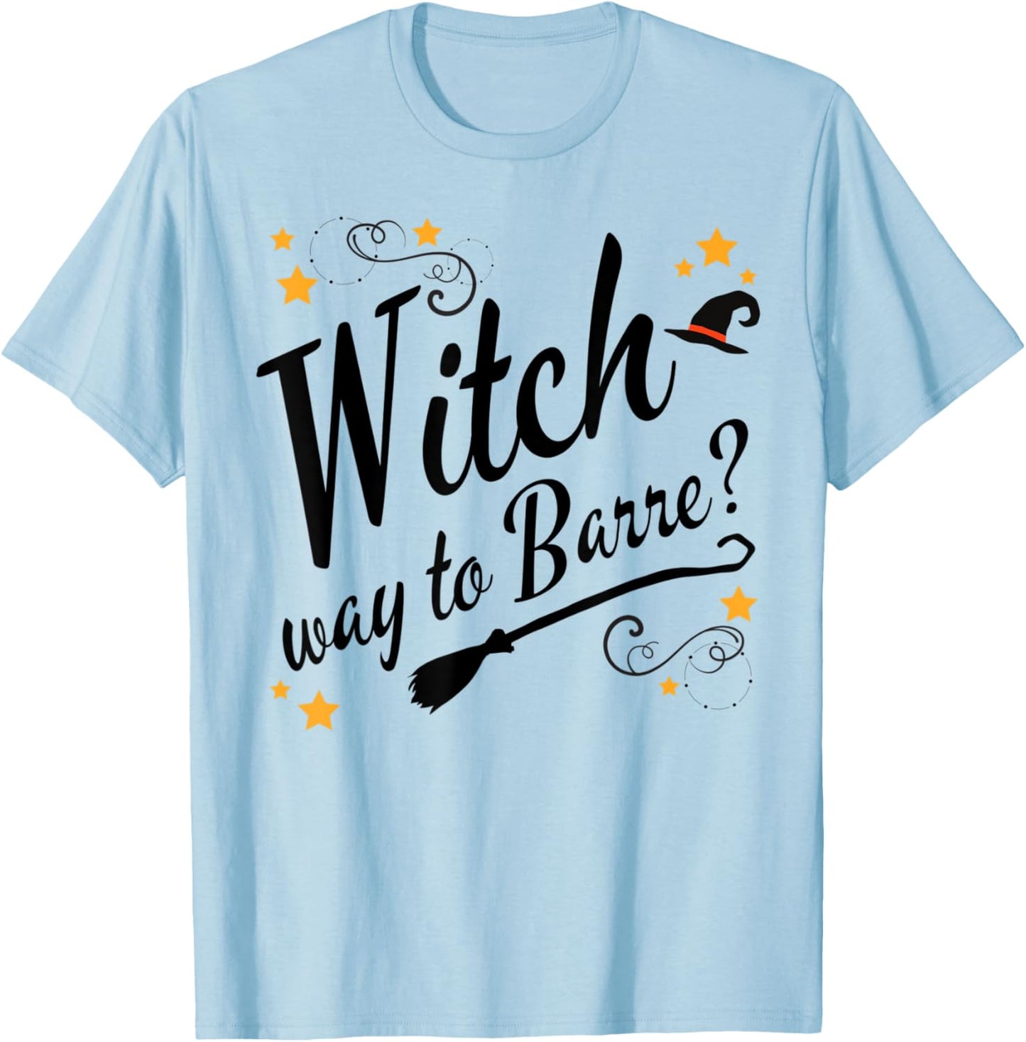 Funny Barre Halloween Witch Way to Barre T-Shirt - T-Shirt | Light Blue