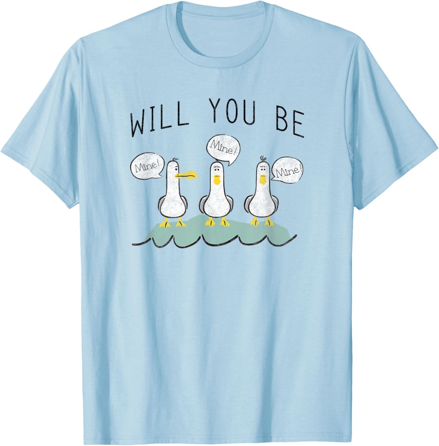 Disney Pixar Finding Nemo Valentine Will You Be Mine V2 T-Shirt - T-Shirt | Light Blue