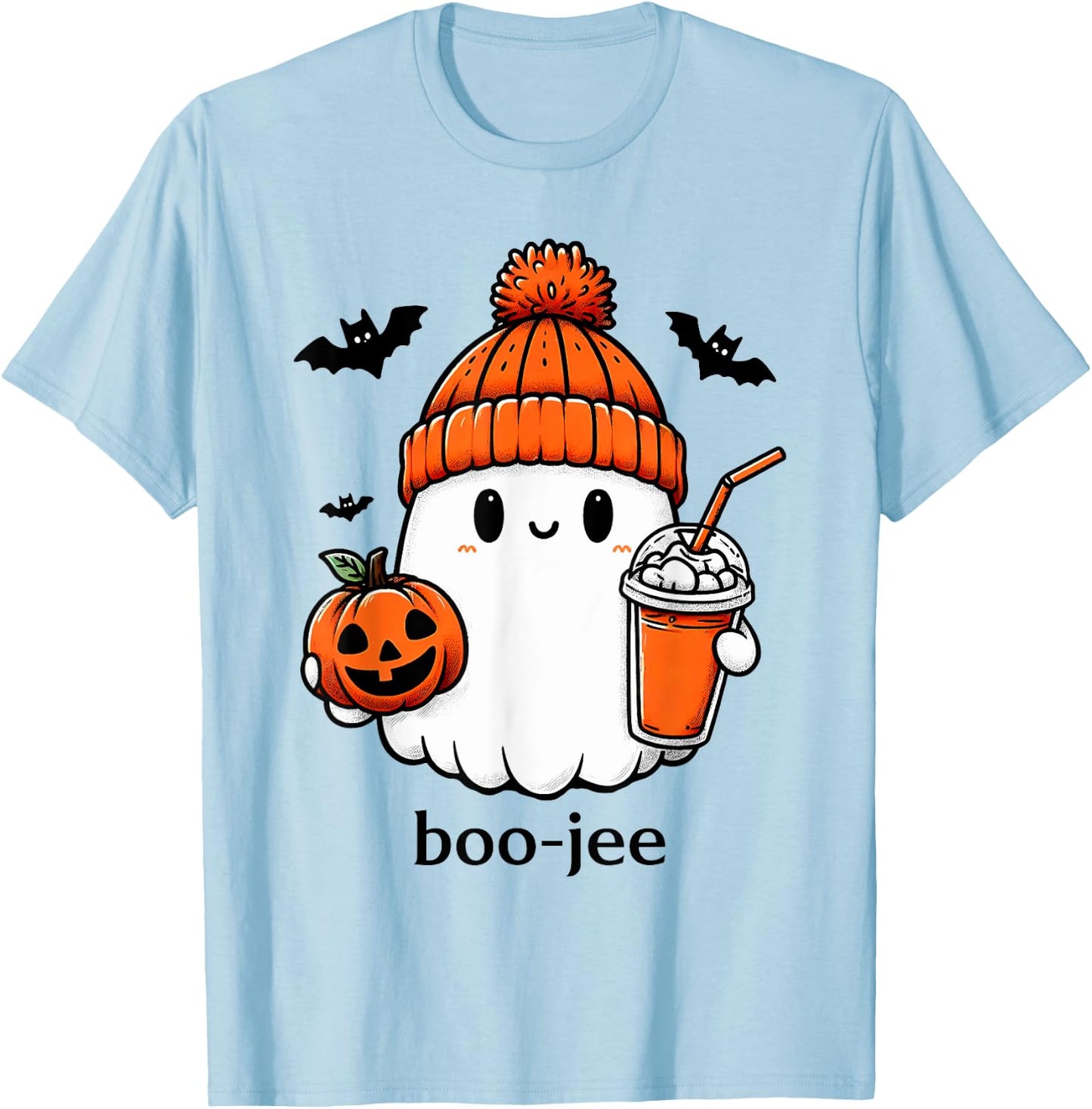 Cute Ghost Bougie Ghost Boo-Jee Halloween T-Shirt - T-Shirt | Light Blue