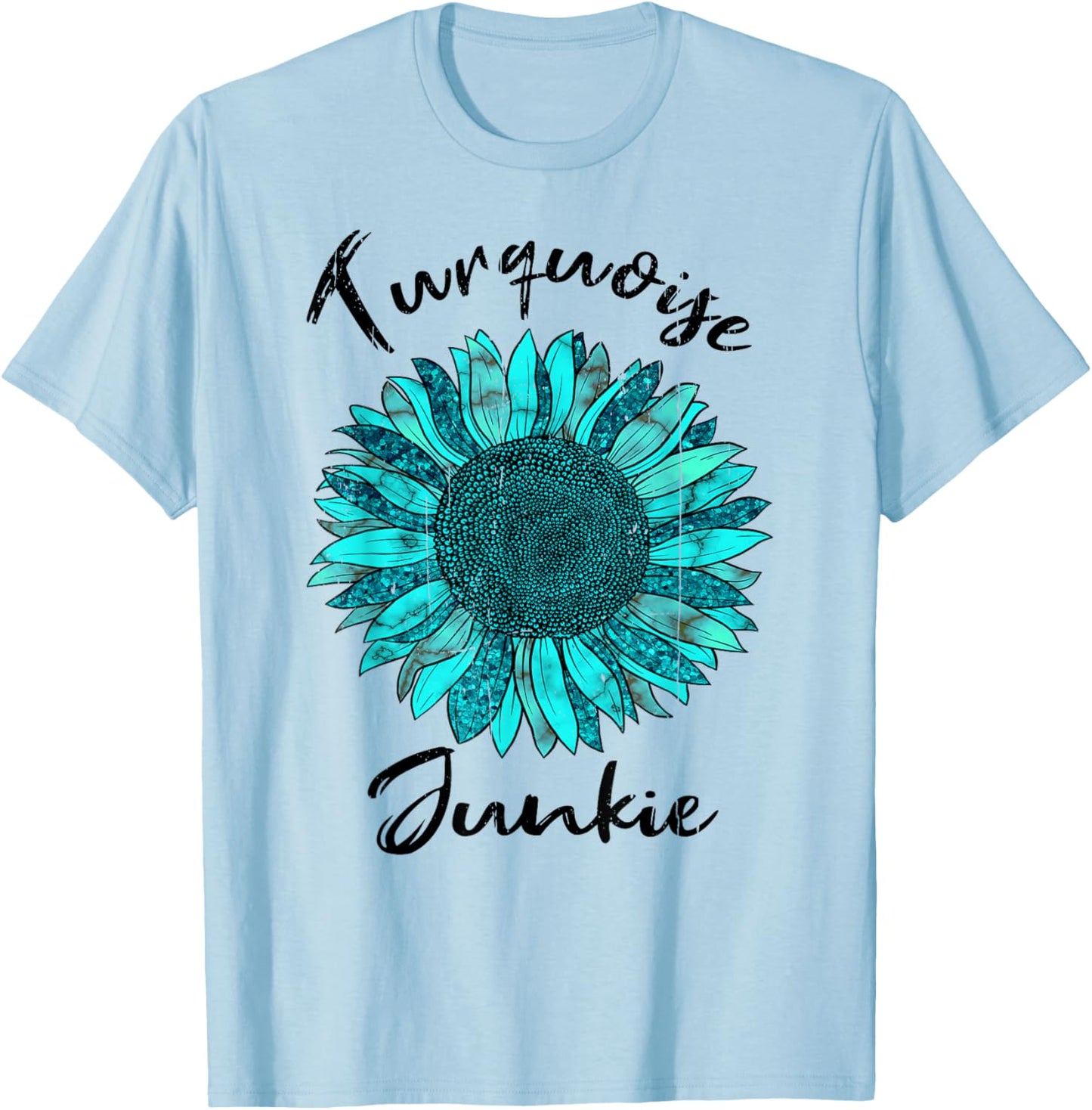 Turquoise Junkie Turquoise Gemstone Lovers Vintage Style T-Shirt - T-Shirt | Light Blue