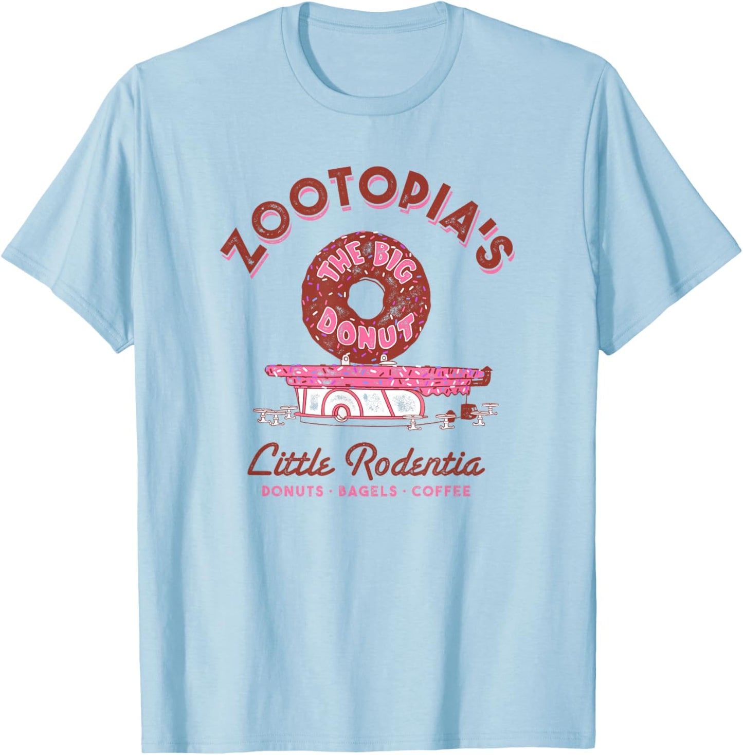 Disney Zootopia The Big Donut Coffee Shop T-Shirt - T-Shirt | Light Blue