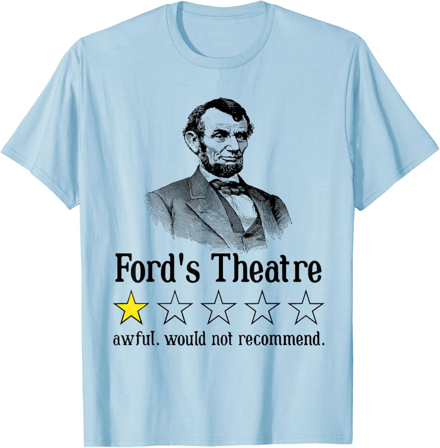 Abraham Lincoln Ford's Theatre Rating Small T-Shirt - T-Shirt | Light Blue