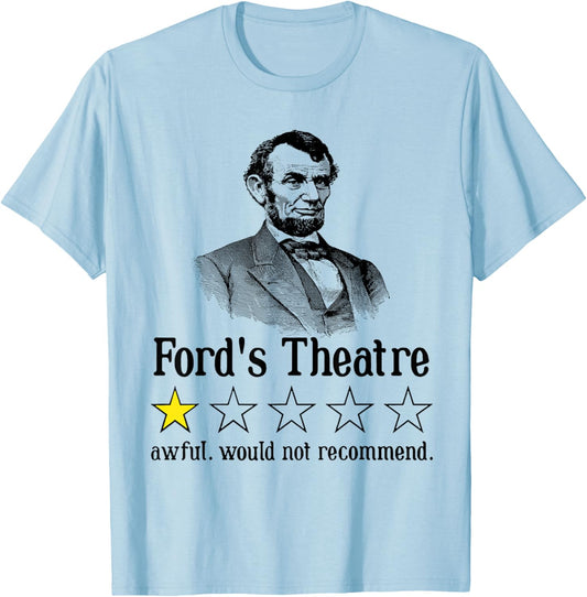 Abraham Lincoln Ford's Theatre Rating Small T-Shirt - T-Shirt | Light Blue