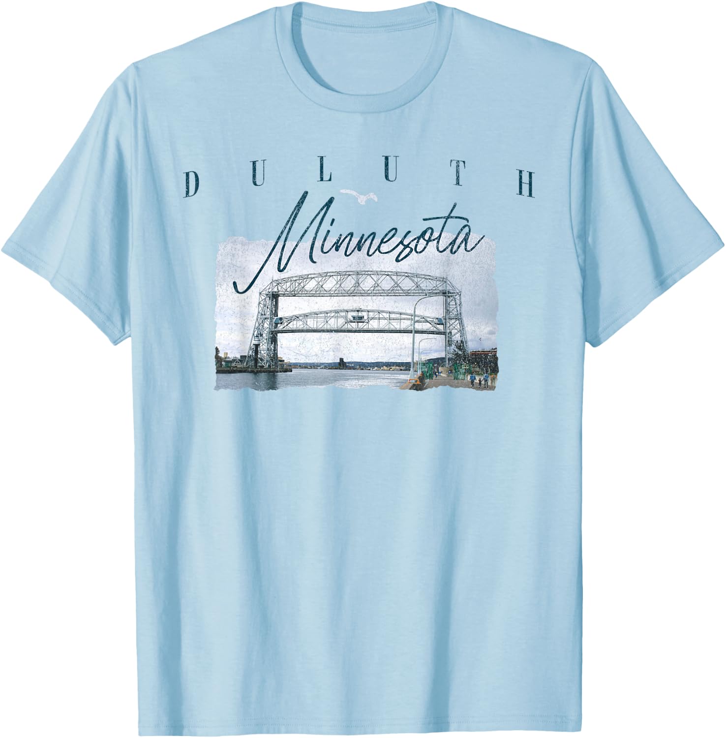 DULUTH MINNESOTA MN Aerial Lift Bridge Lake Superior T-Shirt - T-Shirt | Light Blue