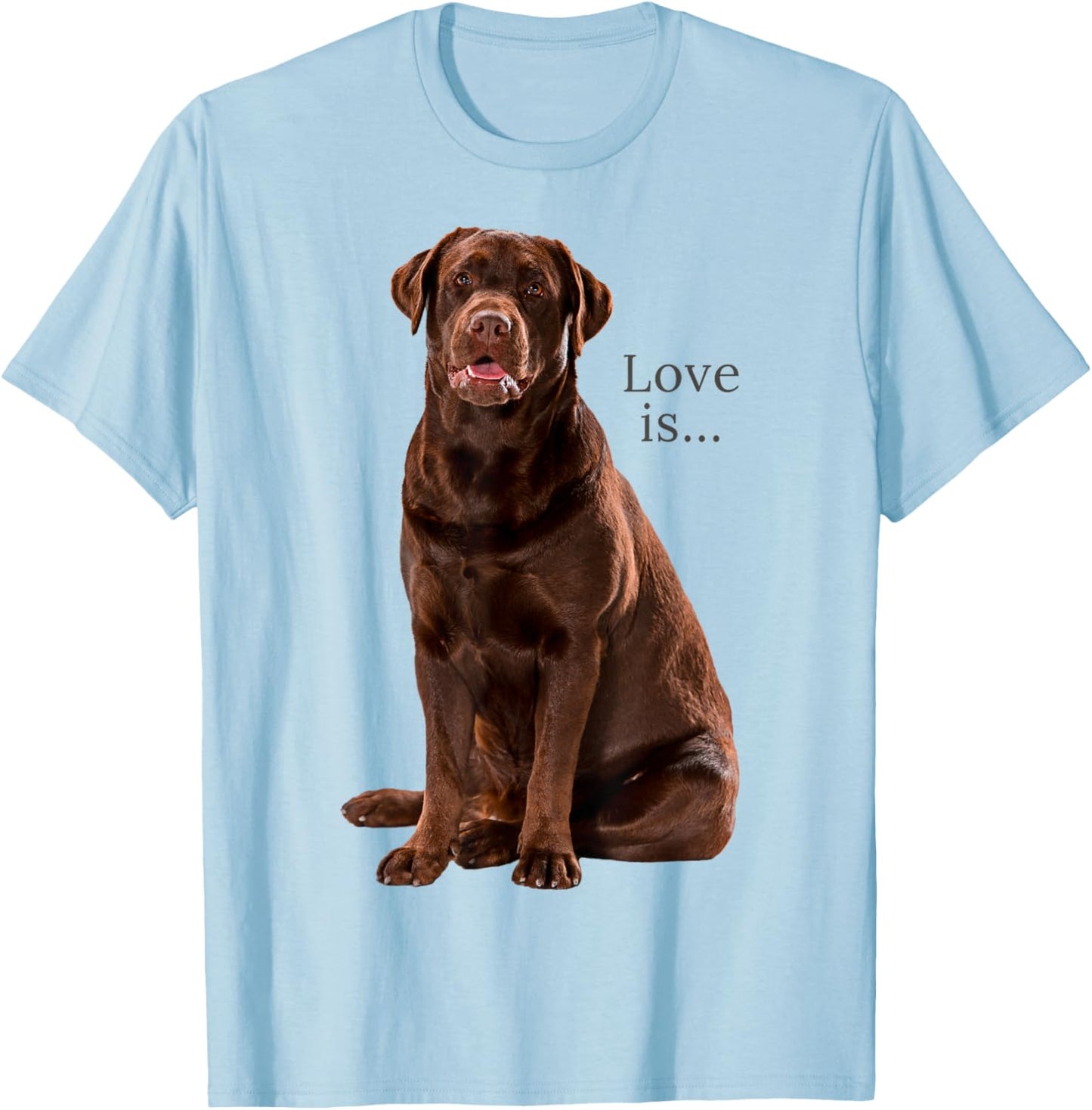 Chocolate Labrador Retriever Shirt Lab Dog Mom Dad Puppy T-Shirt - T-Shirt | Light Blue
