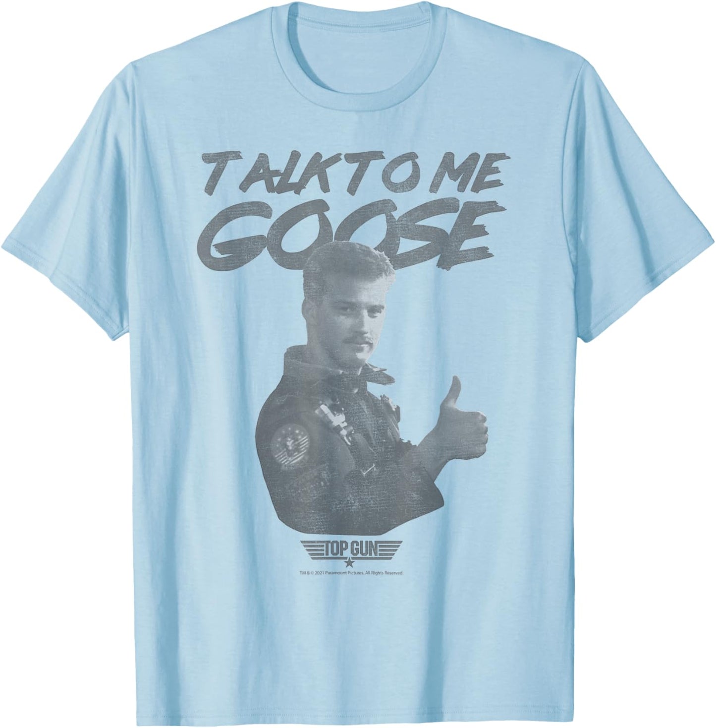 Top Gun Talk to Me Goose Thumbs Up T-Shirt - T-Shirt | Light Blue