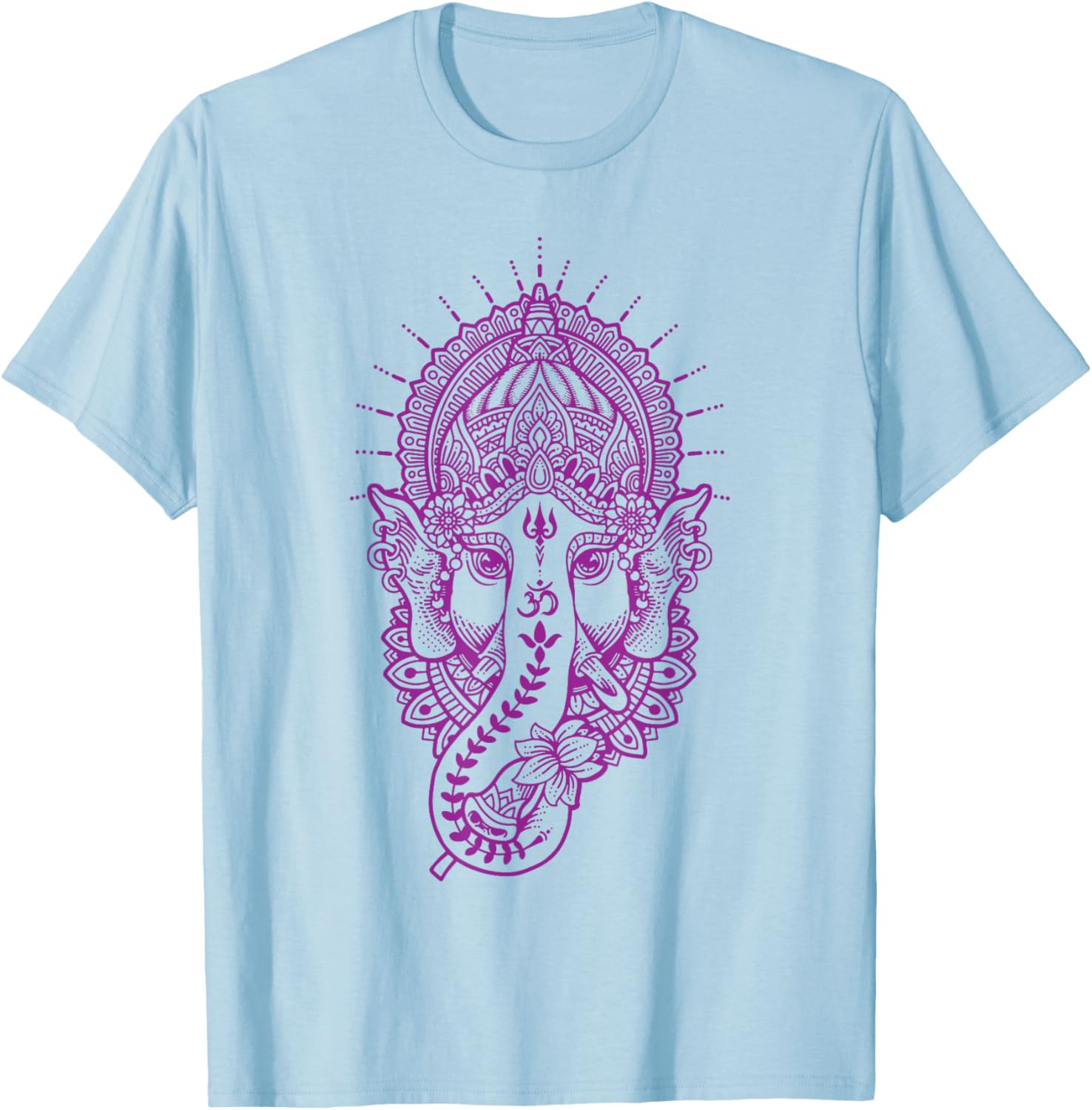 Ganesh Symbol Yoga Hindu Men Women Meditation T-Shirt - T-Shirt | Light Blue
