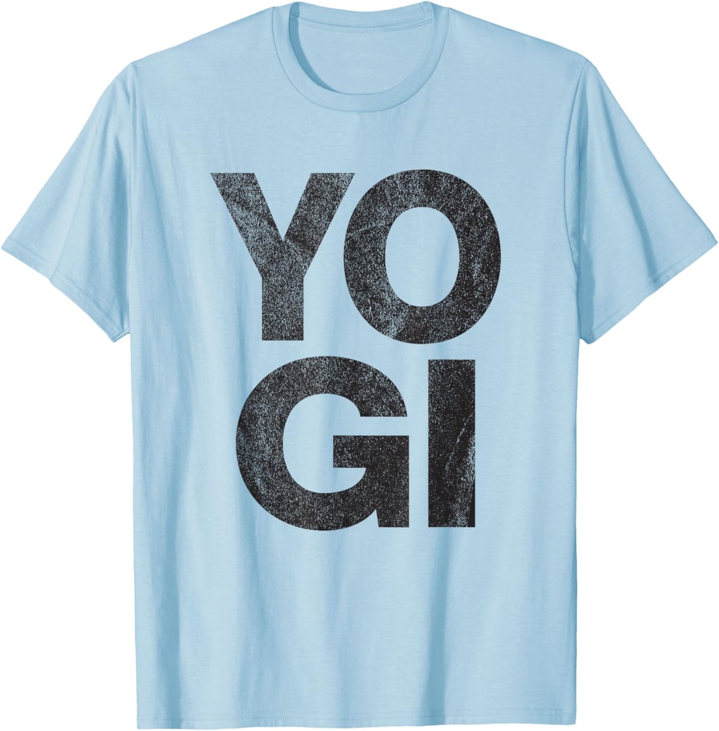 YOGI - distressed retro yoga lover workout gym exercise zen T-Shirt - T-Shirt | Light Blue