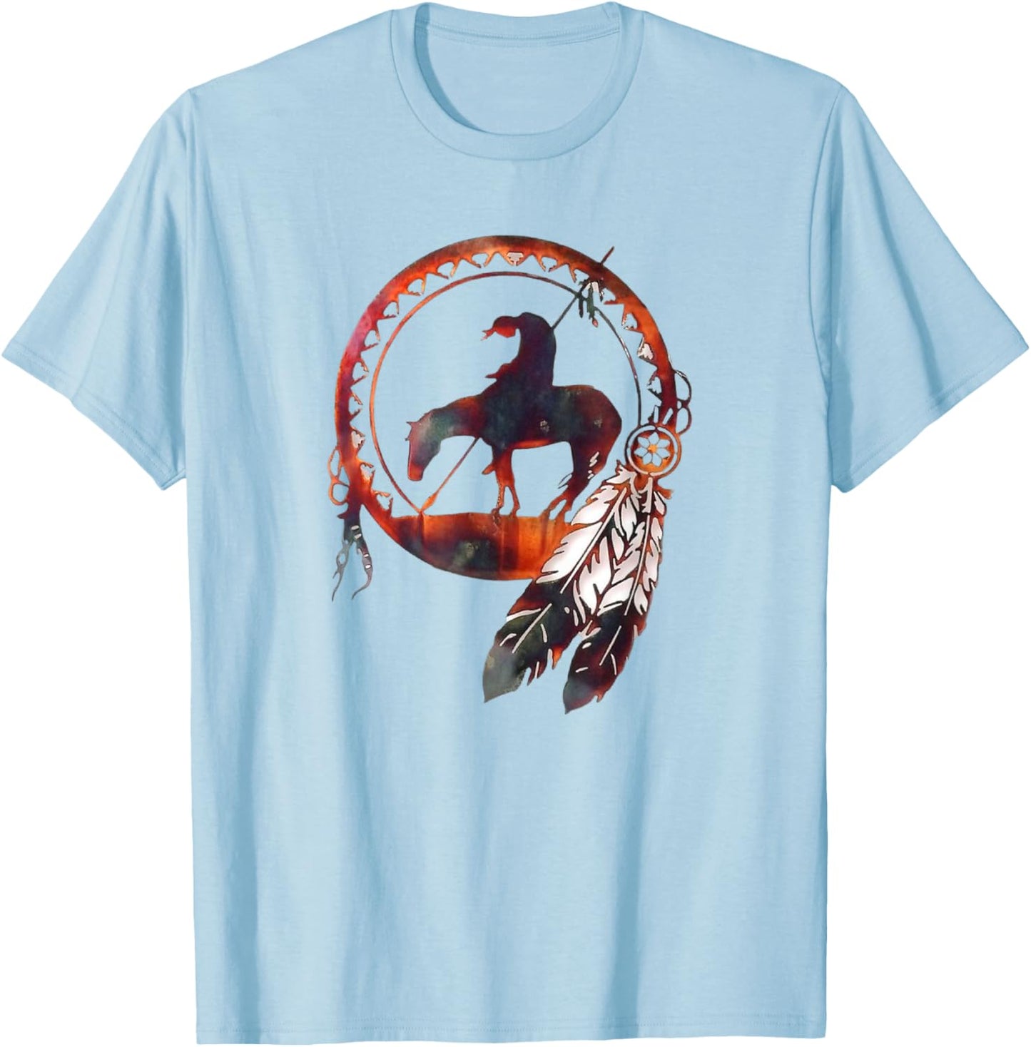 ZuZu Spirit Kids -Adults Blue Small Modern Graphic T-Shirt - T-Shirt | Light Blue