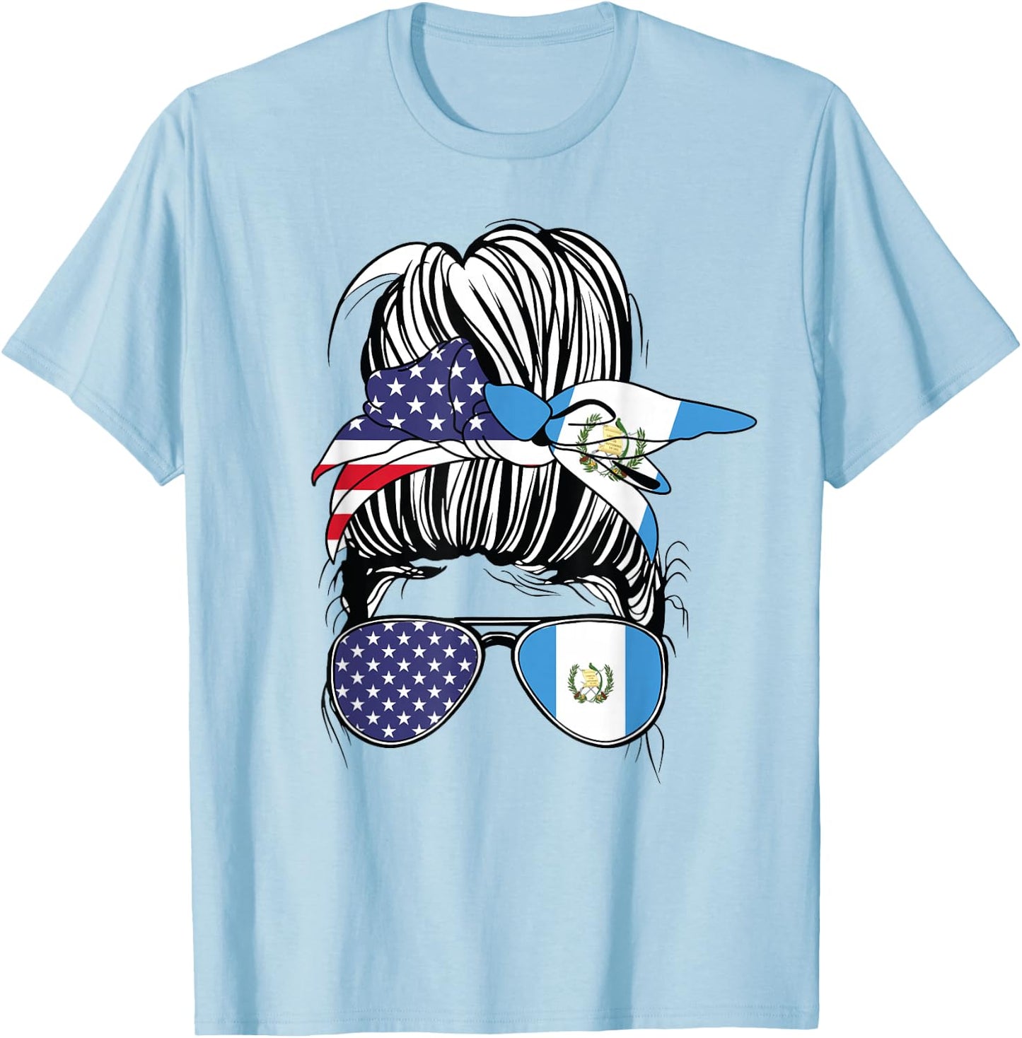 Guatemalan American Heritage Women USA Girl Guatemala T-Shirt - T-Shirt | Light Blue