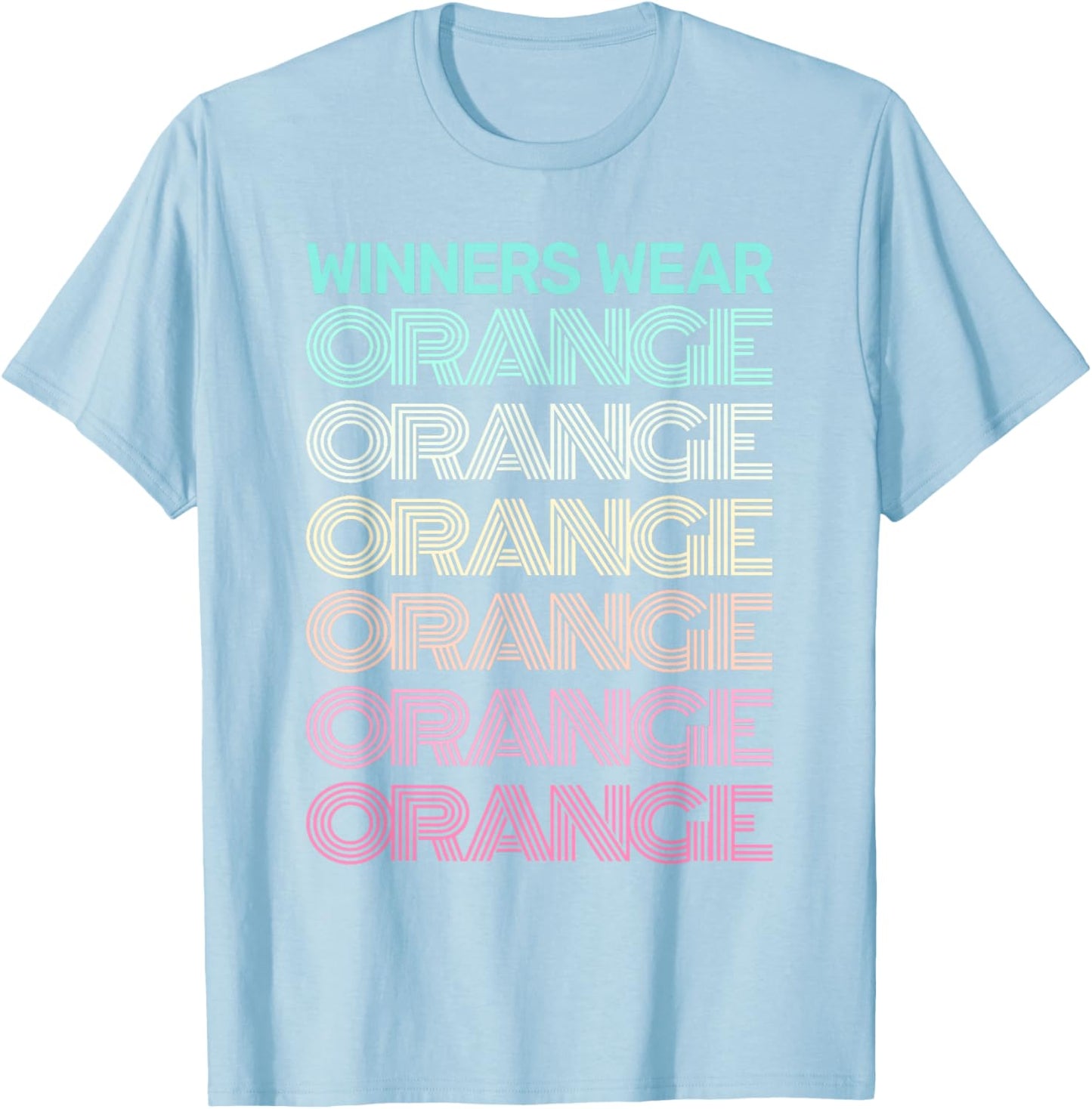 Retro WINNERS WEAR ORANGE Team Color War Game Summer Camp T-Shirt - T-Shirt | Light Blue