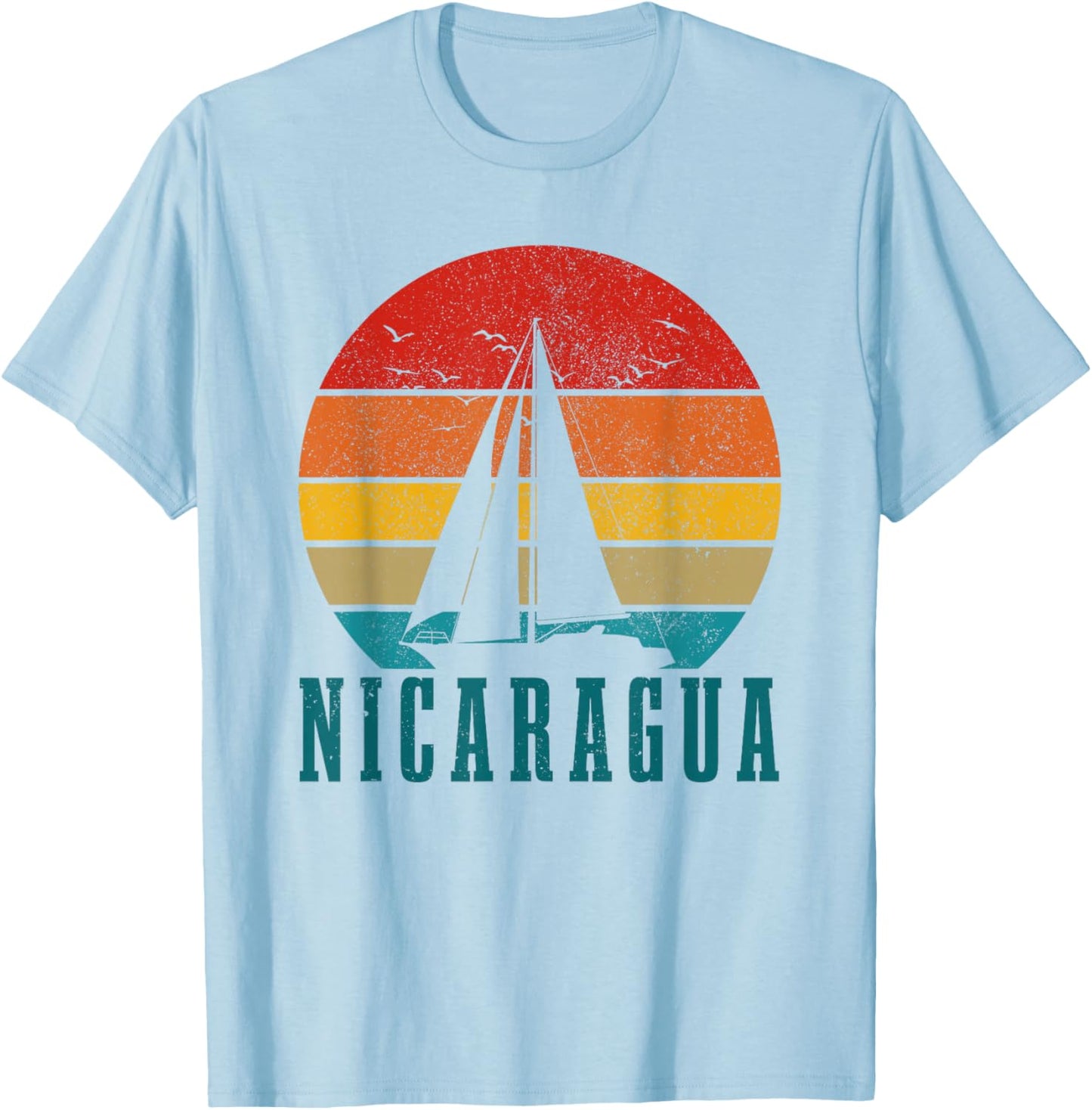 Nicaragua Vintage Sailing Souvenir T-Shirt - T-Shirt | Light Blue