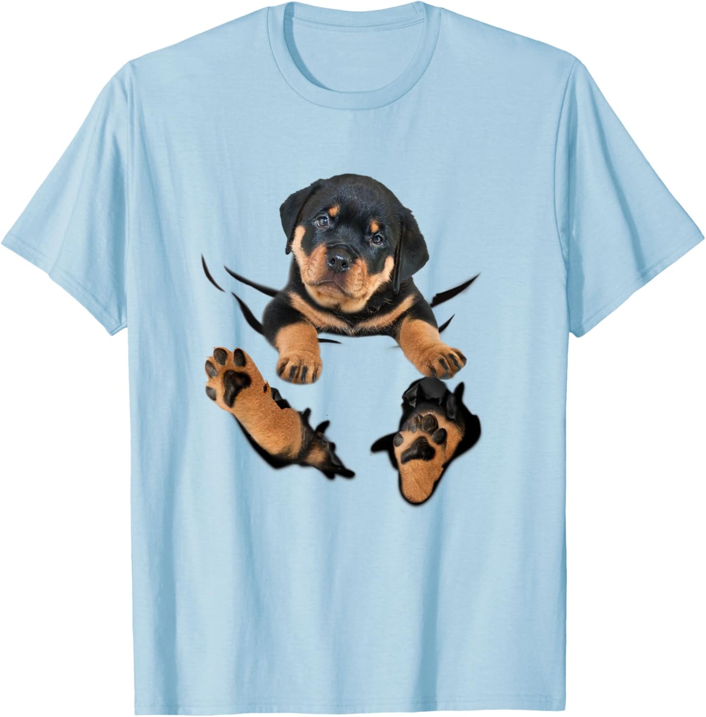 Rottweiler Puppy Breakthrough T-Shirt - T-Shirt | Light Blue