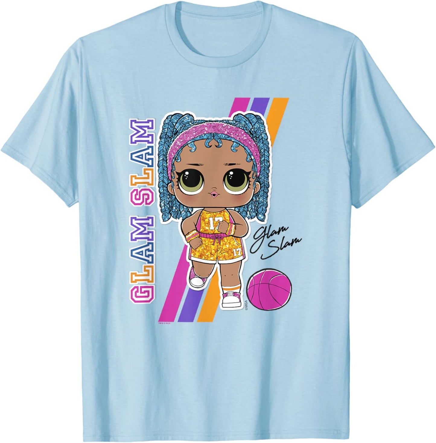 LOL Surprise Glam Slam Basketball Poster T-Shirt - T-Shirt | Light Blue
