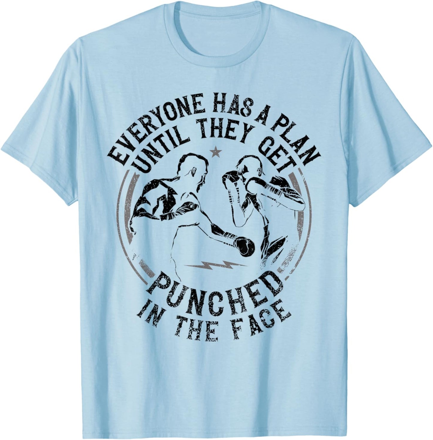 Boxing Vintage Everyone Has A Plan Until They Get Punched In T-Shirt - T-Shirt | Light Blue