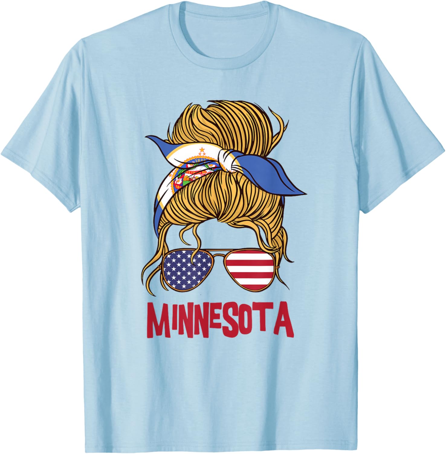 Minnesota for Girls Minnesota proud State Flag T-Shirt - T-Shirt | Light Blue
