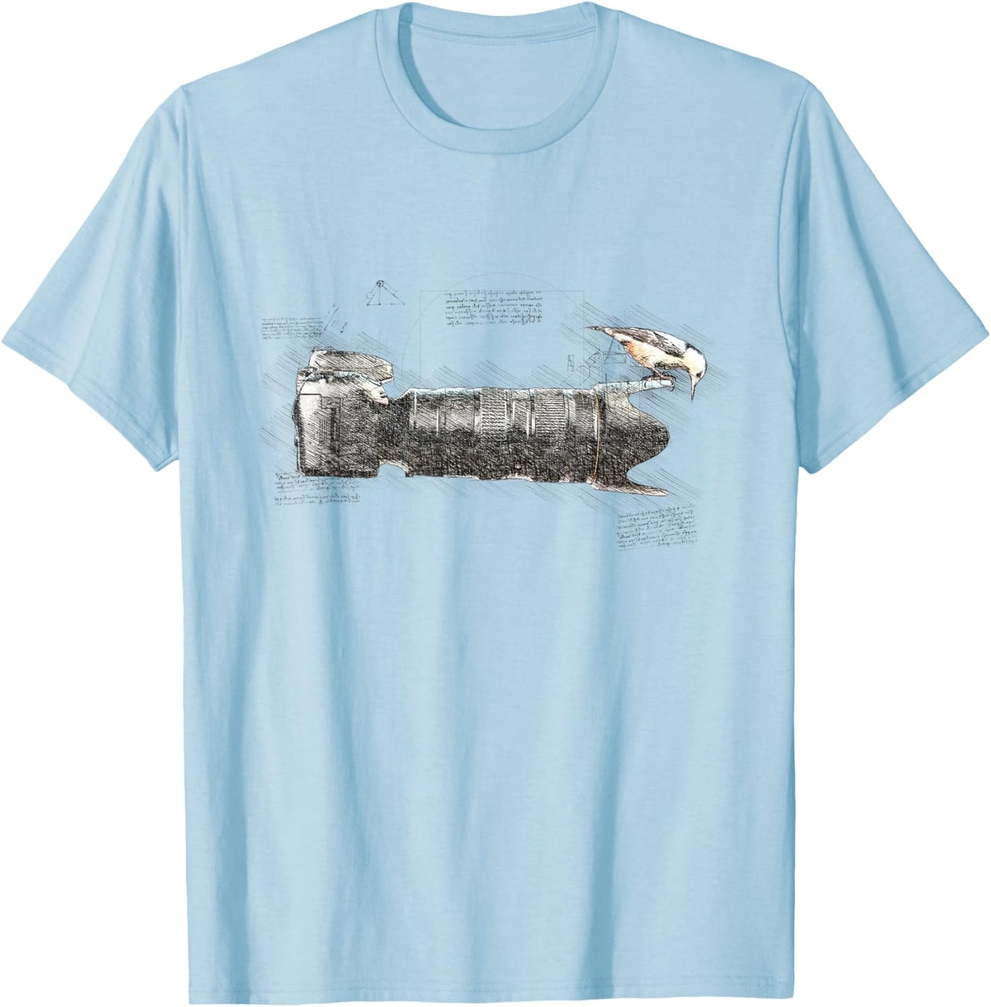 Bird on Long Lens Camera Photography Bird Photographer T-Shirt - T-Shirt | Light Blue