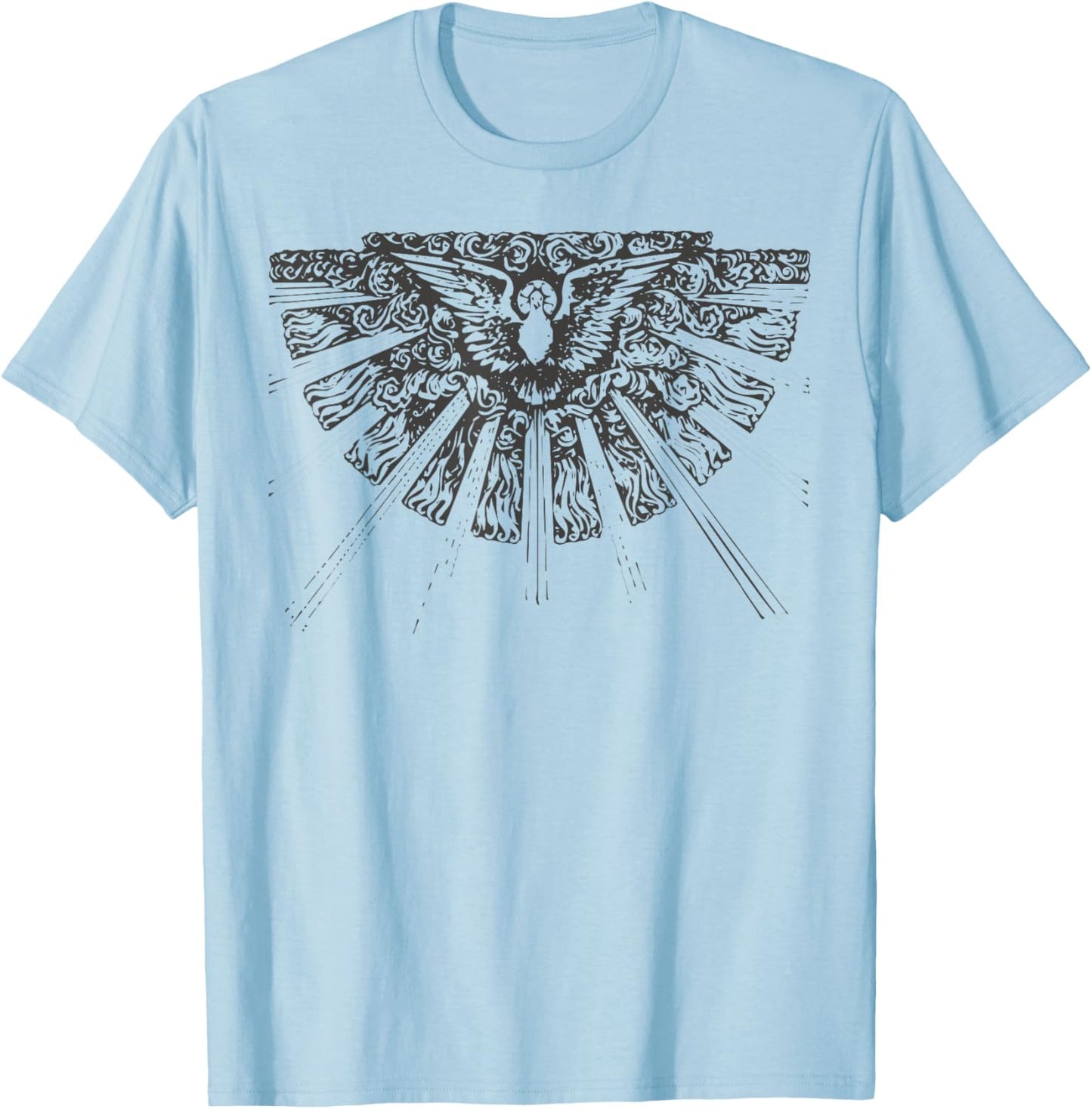 Filled with the Holy Spirit Pentecost Sunday Fire Flame T-Shirt - T-Shirt | Light Blue