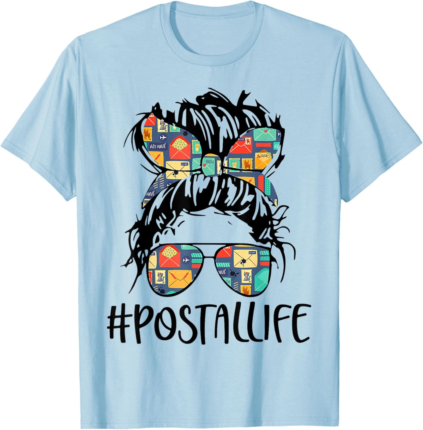 Postallife Mail Carrier Postal Worker Mailwoman Mother's Day T-Shirt - T-Shirt | Light Blue