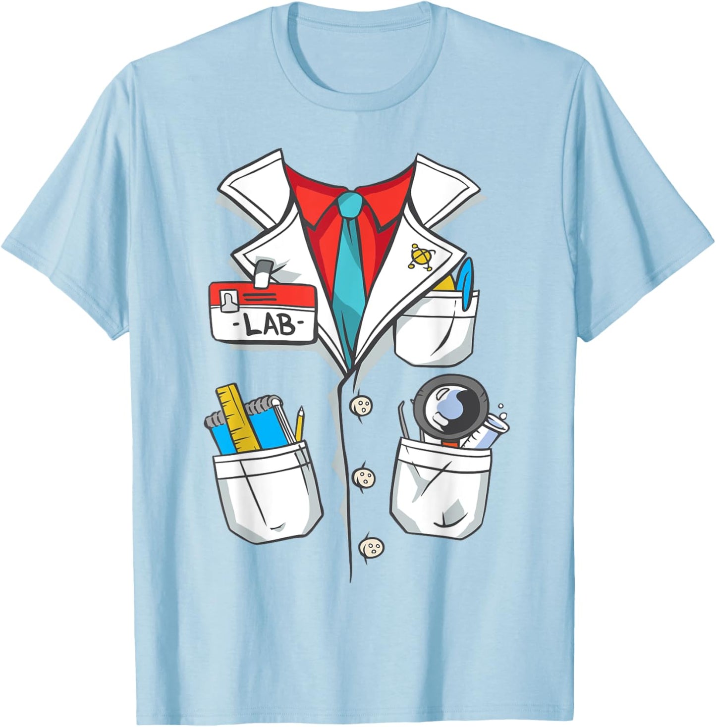 Lab Technician Coat Halloween Kids Costume T-Shirt - T-Shirt | Light Blue