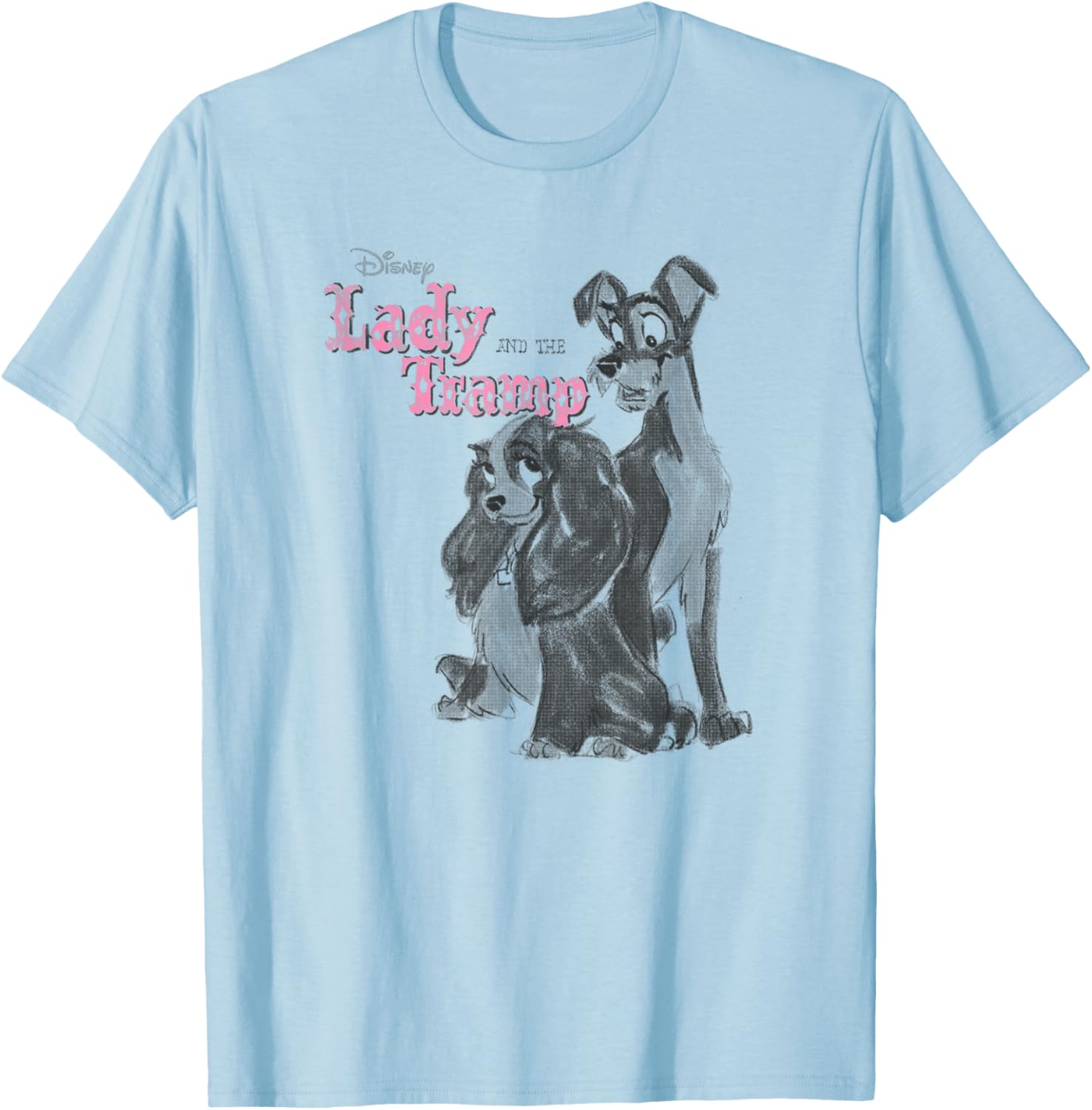 Disney Lady and The Tramp Vintage Poster T-Shirt - T-Shirt | Light Blue