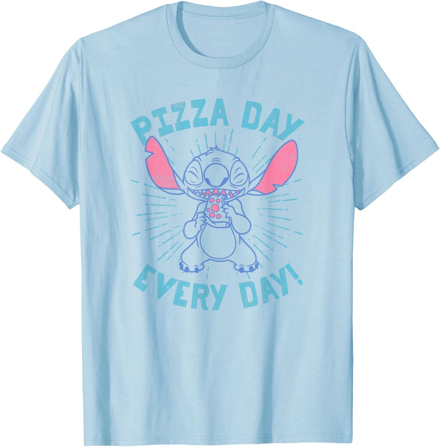 Disney Lilo & Stitch Pizza Day Everyday Transparent T-Shirt - T-Shirt | Light Blue