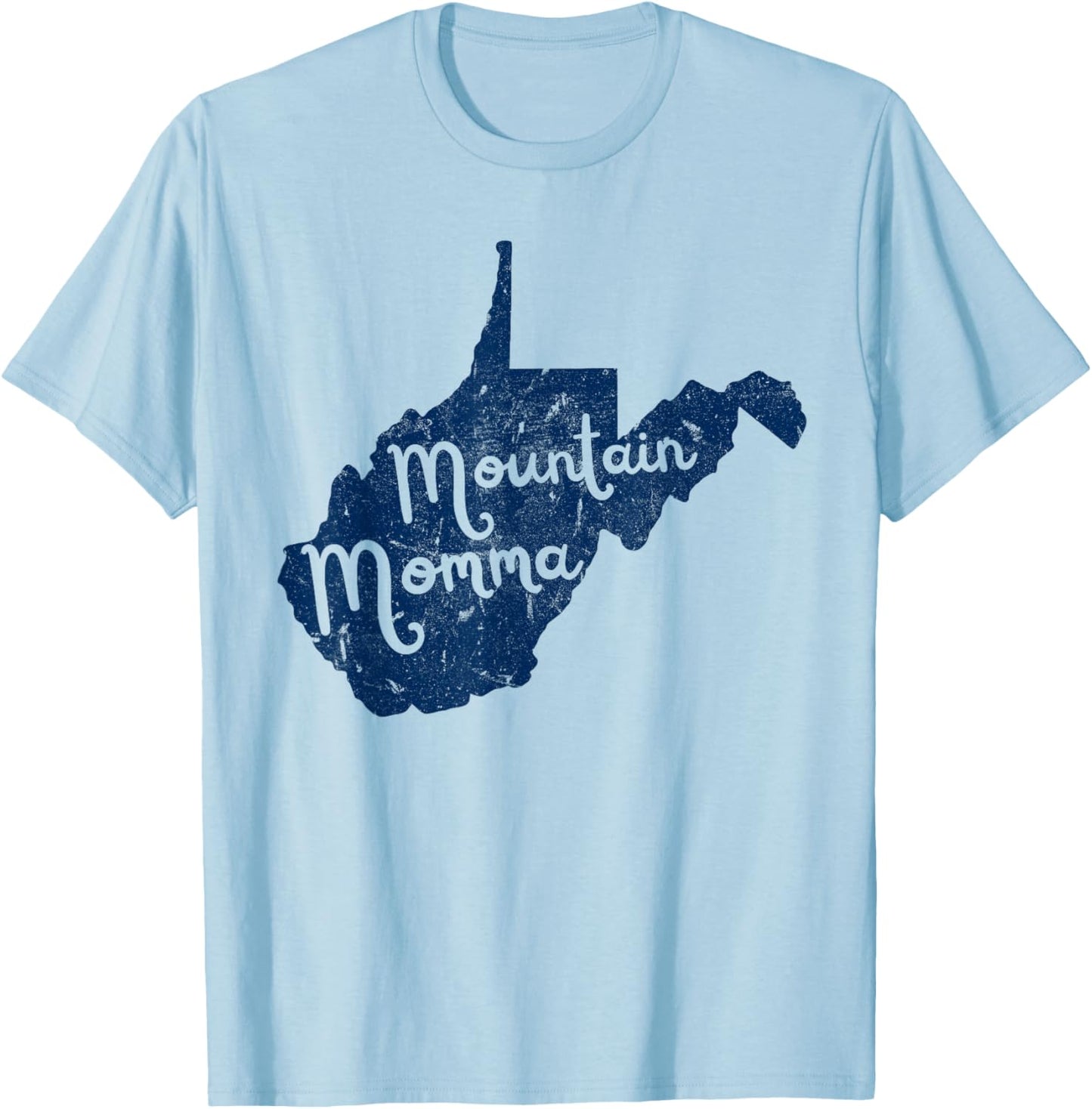 West Virginia Map Mountain Momma WV 304 Home Vintage T-Shirt - T-Shirt | Light Blue