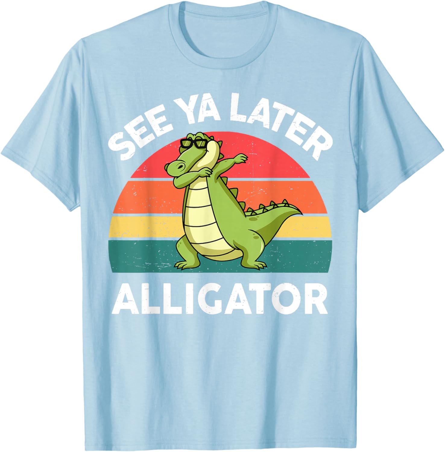 Kids See Ya Later Alligator-Shirt Toddler Boy Funny Animal T-Shirt - T-Shirt | Light Blue