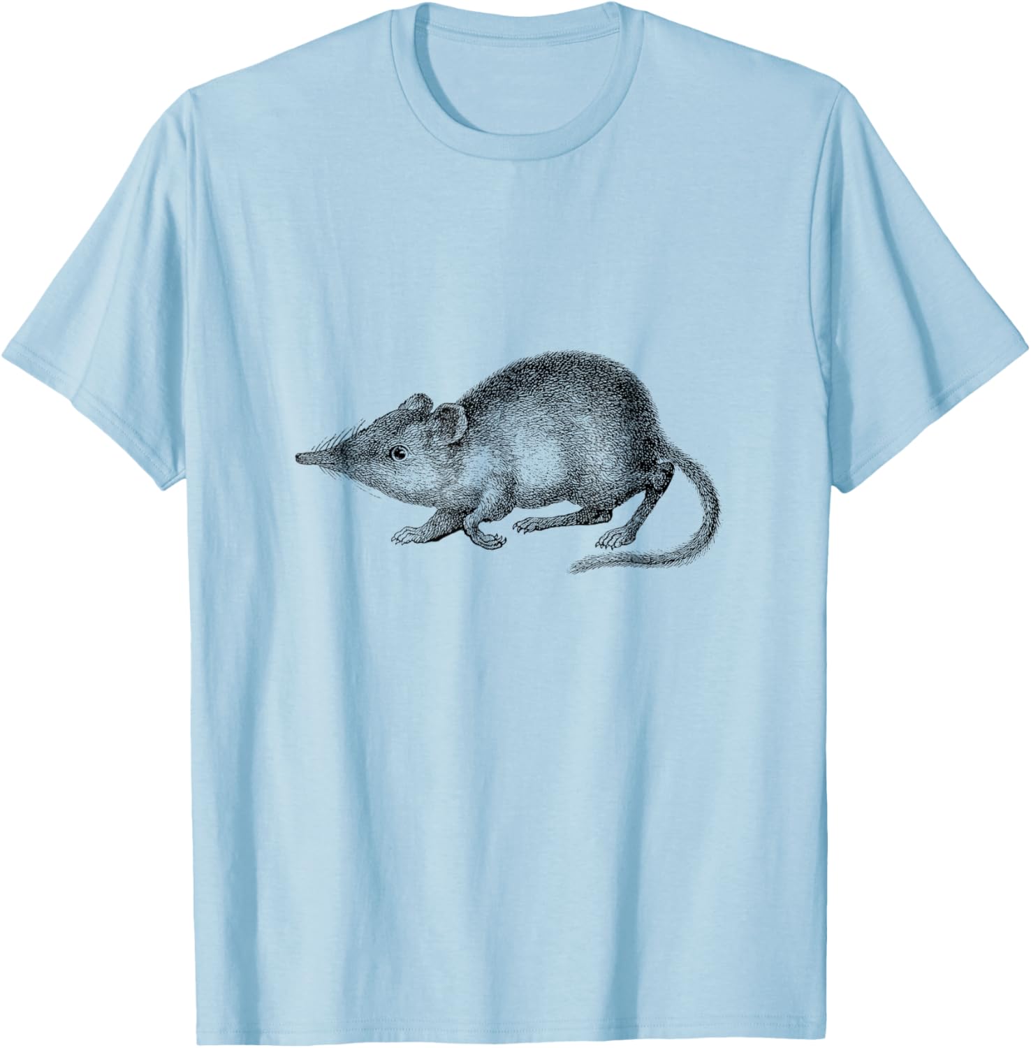 Elephant Shrew Mouse Print T-Shirt - T-Shirt | Light Blue