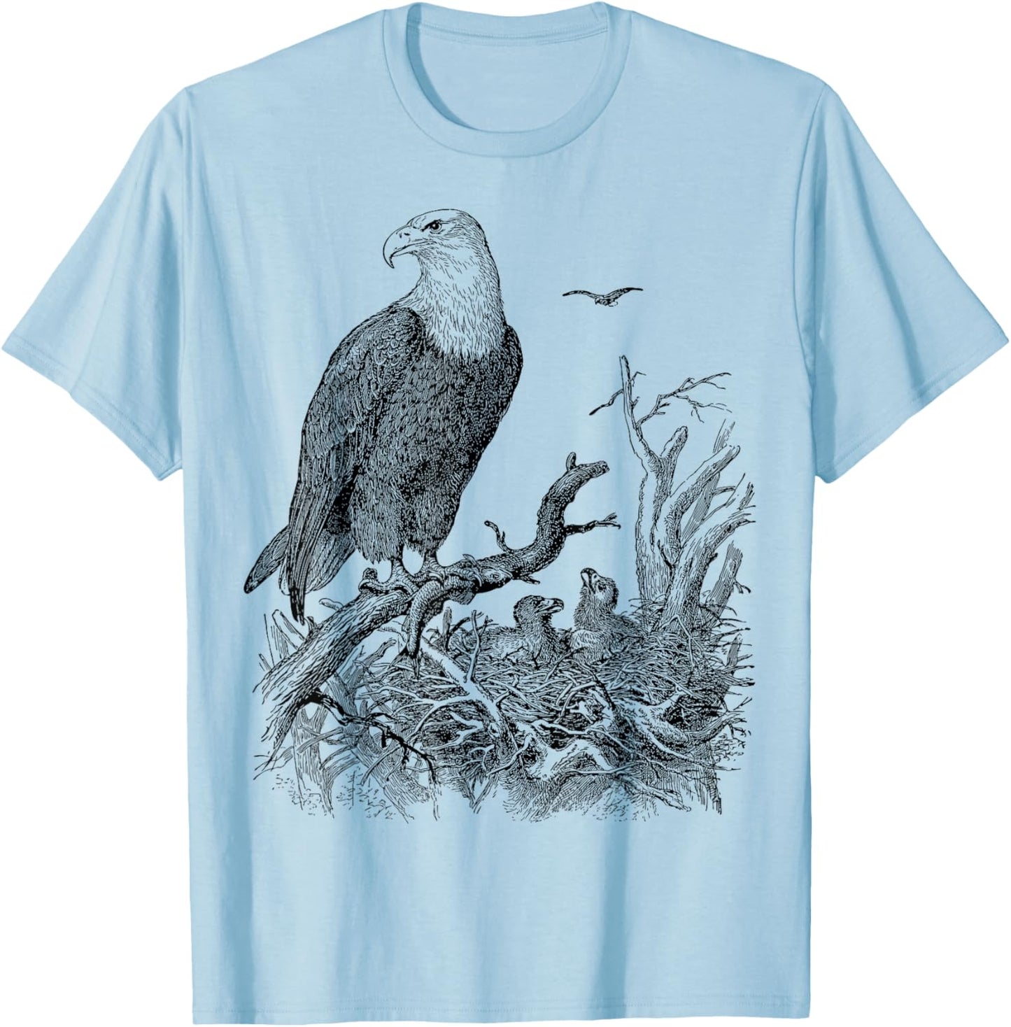 Bald Eagle Nest Baby Bird Watching Group T-Shirt - T-Shirt | Light Blue