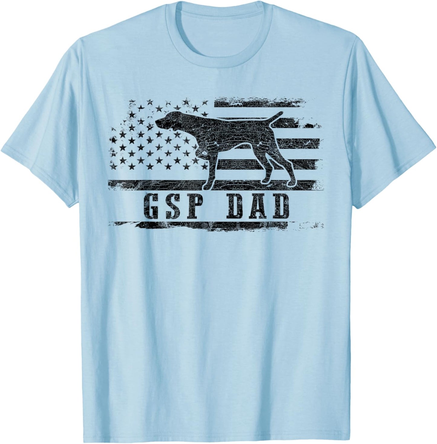 GSP Dad USA American Flag German Shorthaired Pointer Dog T-Shirt - T-Shirt | Light Blue