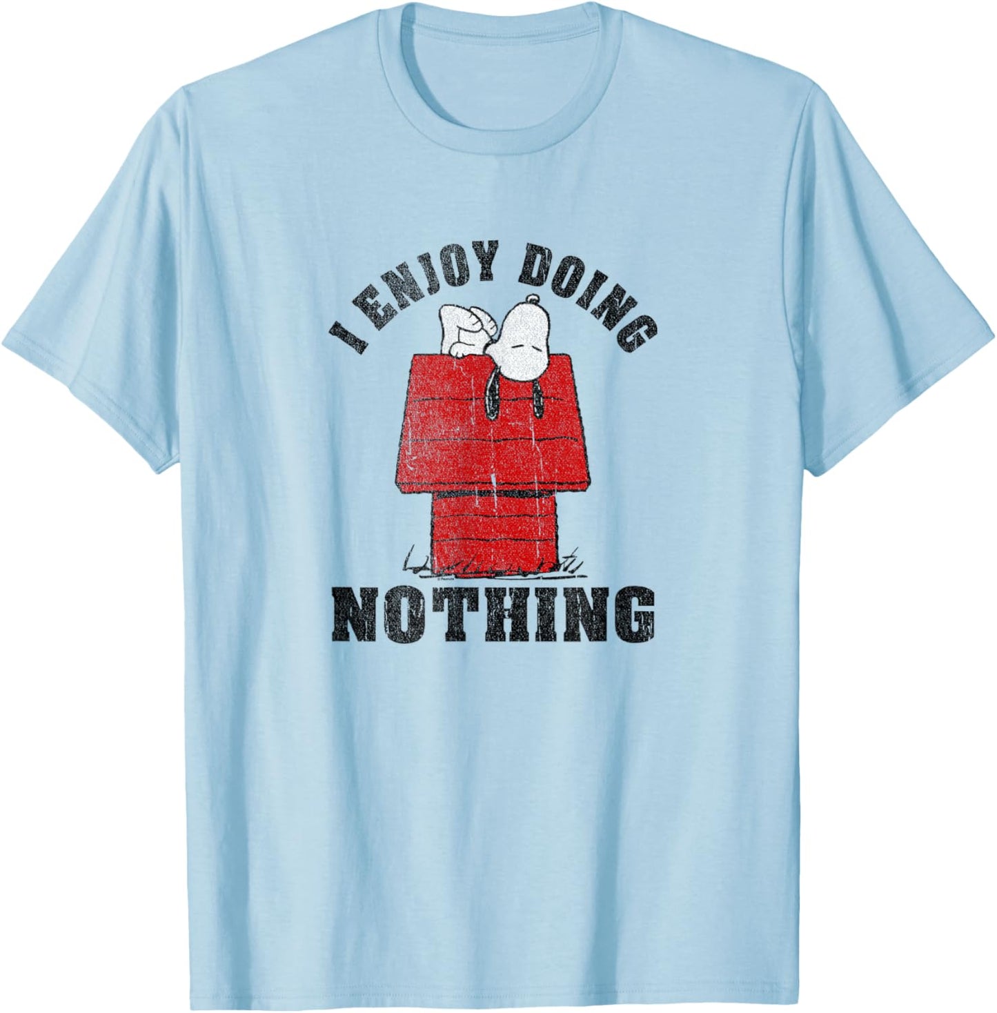 Peanuts Snoopy I Enjoy Doing Nothing T-Shirt - T-Shirt | Light Blue